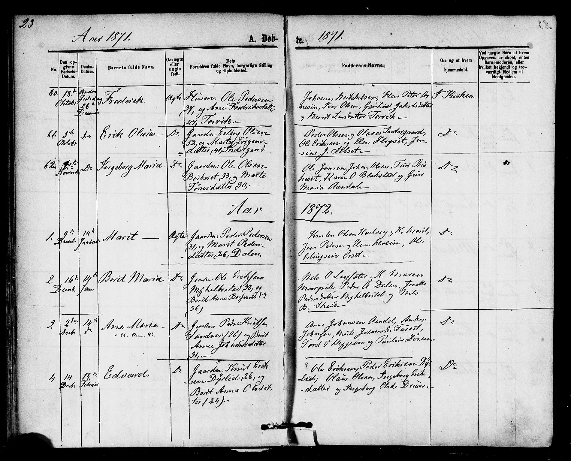 Ministerialprotokoller, klokkerbøker og fødselsregistre - Møre og Romsdal, AV/SAT-A-1454/584/L0966: Parish register (official) no. 584A06, 1869-1878, p. 23