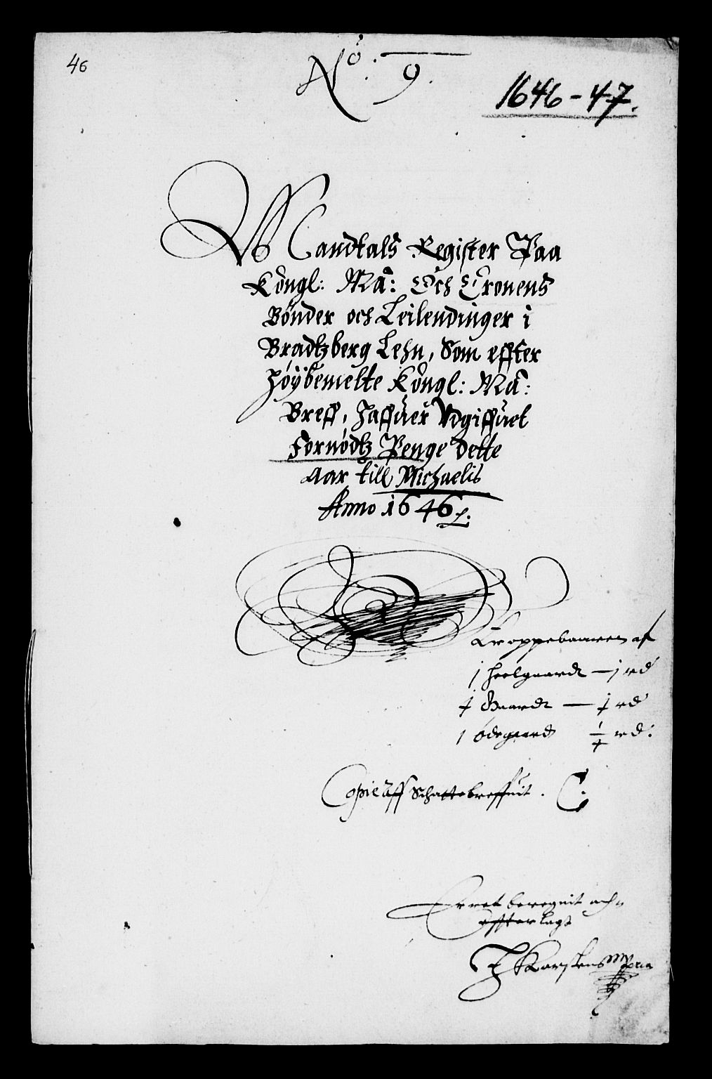 Rentekammeret inntil 1814, Reviderte regnskaper, Lensregnskaper, AV/RA-EA-5023/R/Rb/Rbp/L0033: Bratsberg len, 1646-1648