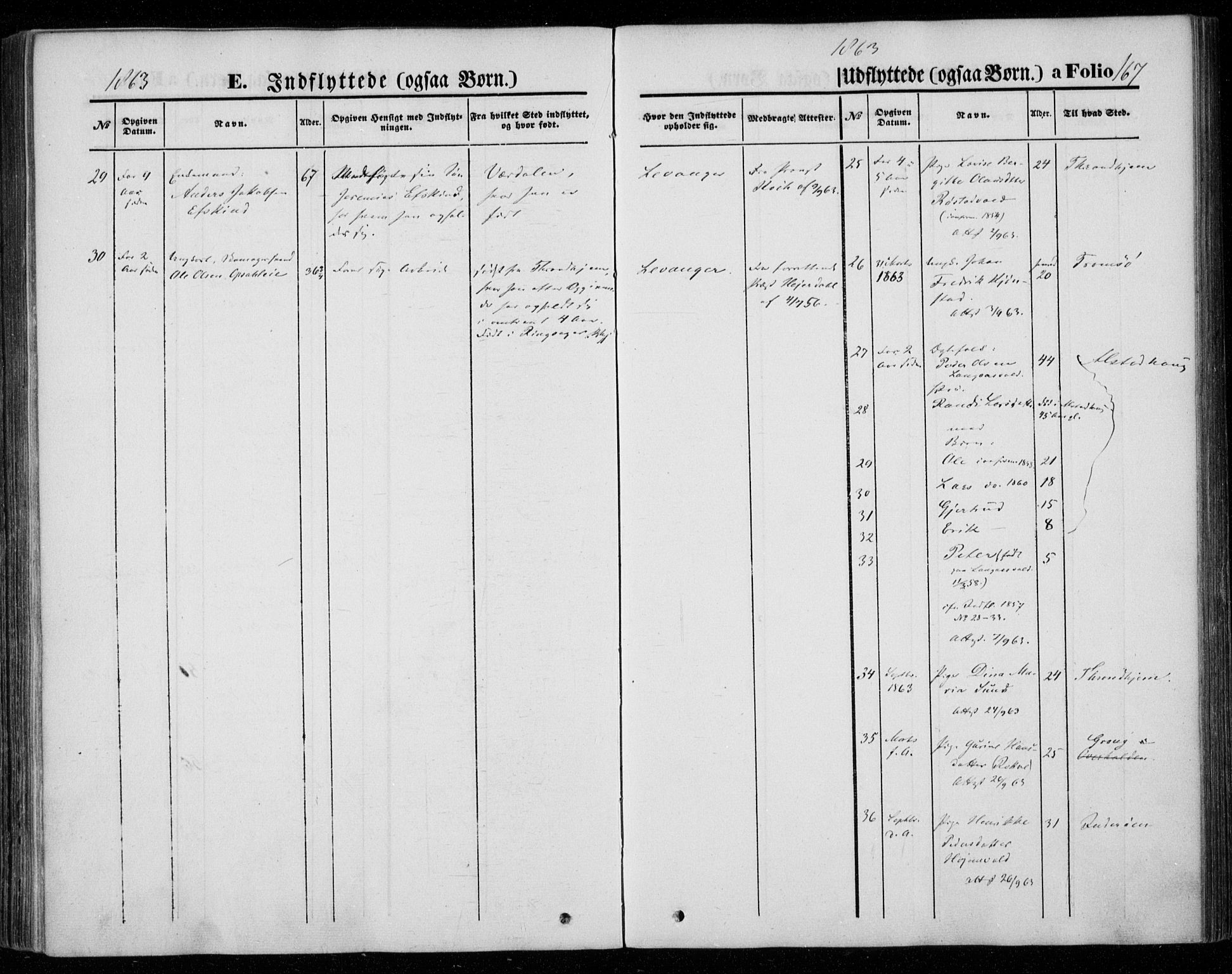 Ministerialprotokoller, klokkerbøker og fødselsregistre - Nord-Trøndelag, AV/SAT-A-1458/720/L0184: Parish register (official) no. 720A02 /1, 1855-1863, p. 167