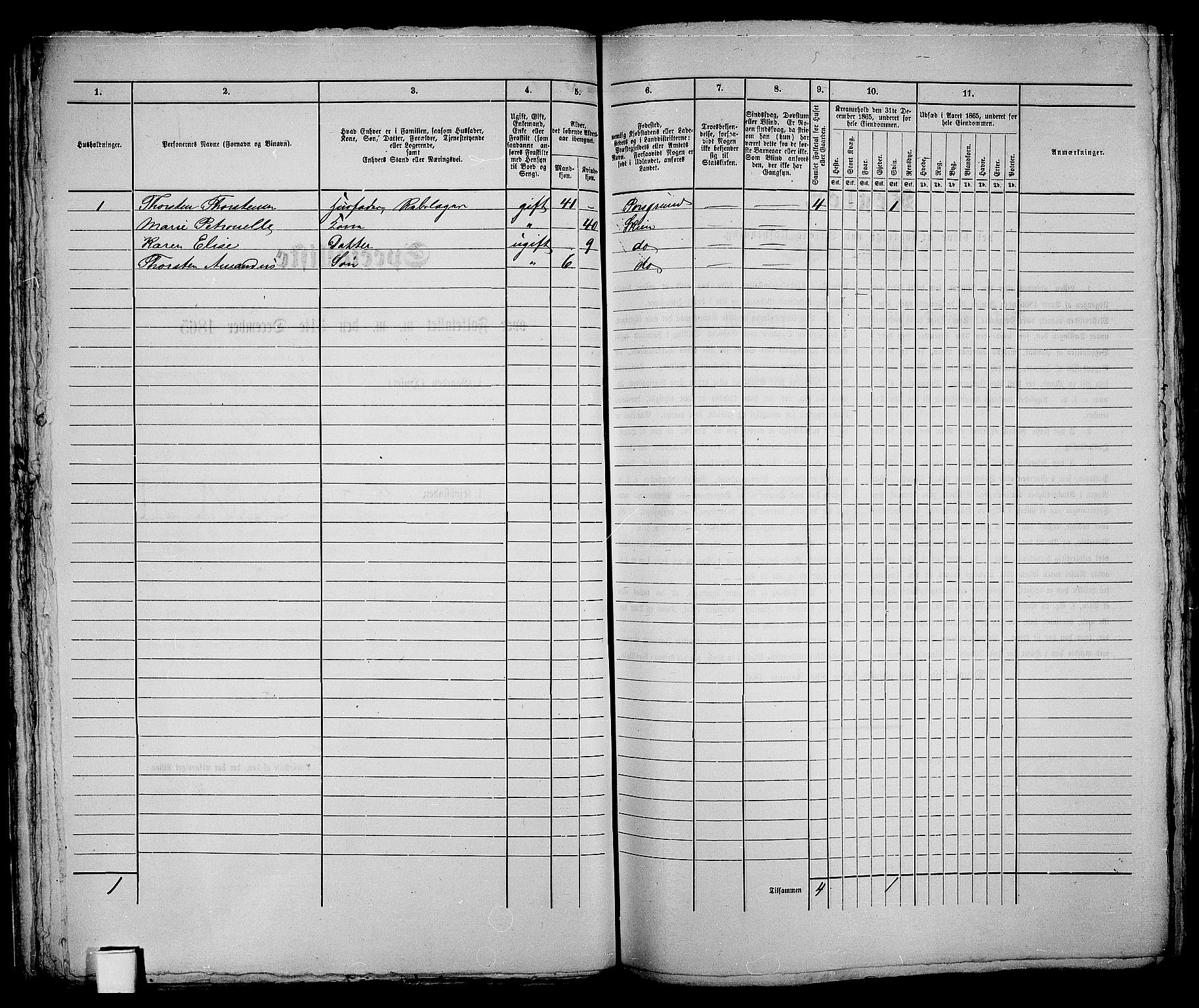 RA, 1865 census for Skien, 1865, p. 46