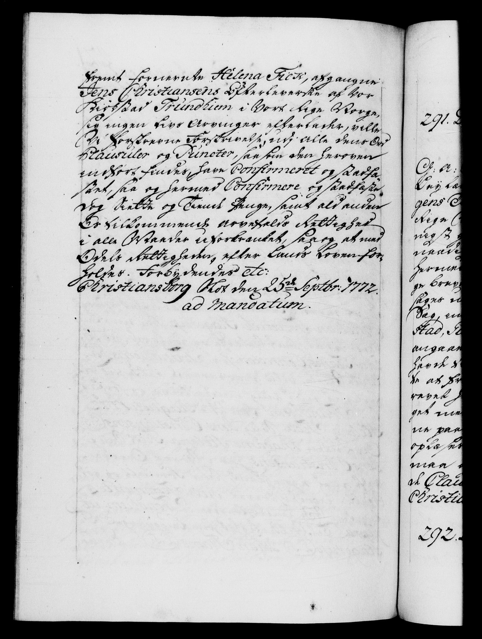 Danske Kanselli 1572-1799, AV/RA-EA-3023/F/Fc/Fca/Fcaa/L0045: Norske registre "Norske eller 3. dept.s åpne brev, 1771-1773, p. 421b