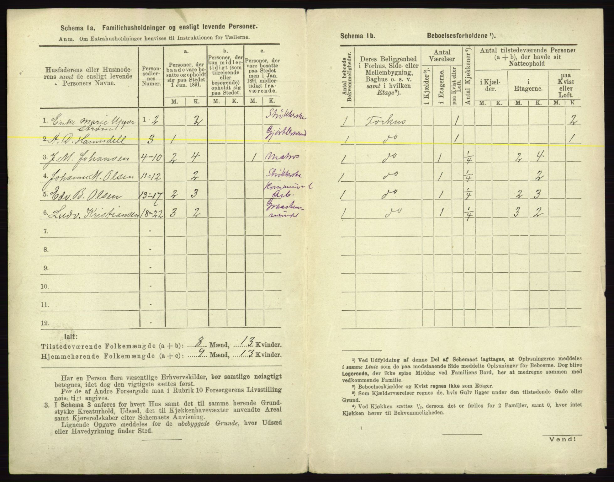 RA, 1891 census for 0101 Fredrikshald, 1891, p. 1591