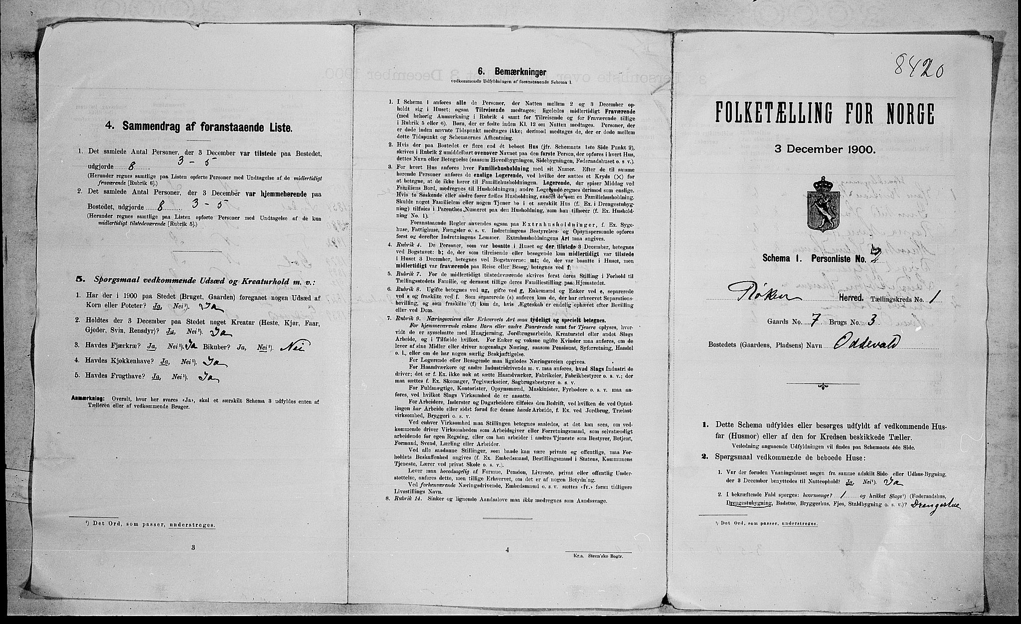 RA, 1900 census for Røyken, 1900, p. 29