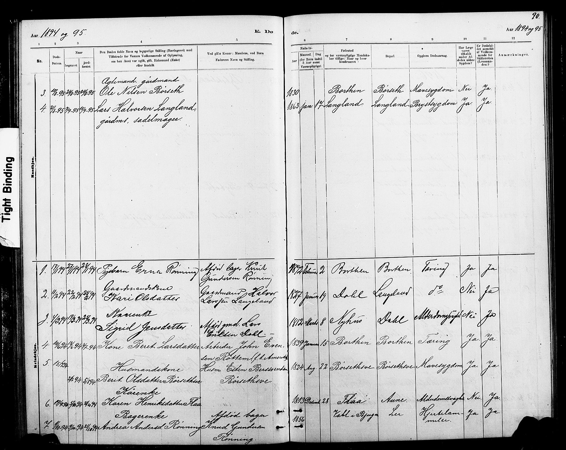 Ministerialprotokoller, klokkerbøker og fødselsregistre - Sør-Trøndelag, AV/SAT-A-1456/693/L1123: Parish register (copy) no. 693C04, 1887-1910, p. 90