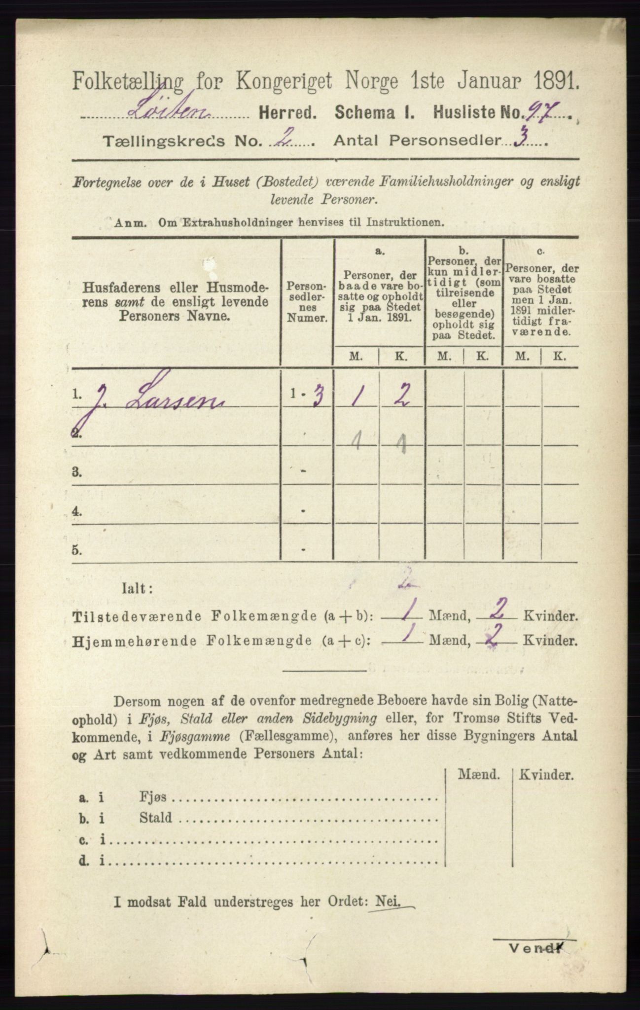 RA, 1891 census for 0415 Løten, 1891, p. 1469