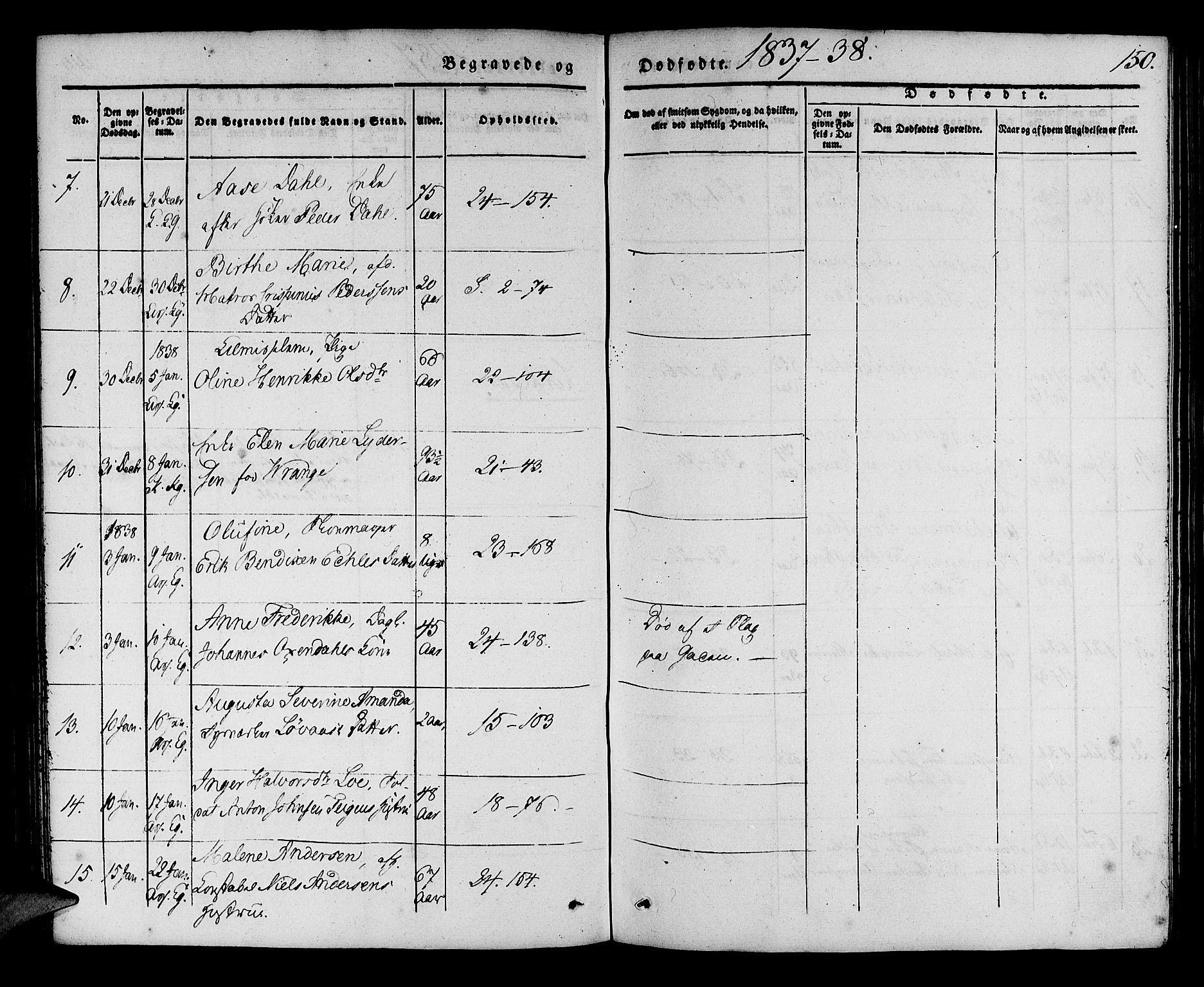 Korskirken sokneprestembete, AV/SAB-A-76101/H/Haa/L0043: Parish register (official) no. E 1, 1834-1848, p. 150