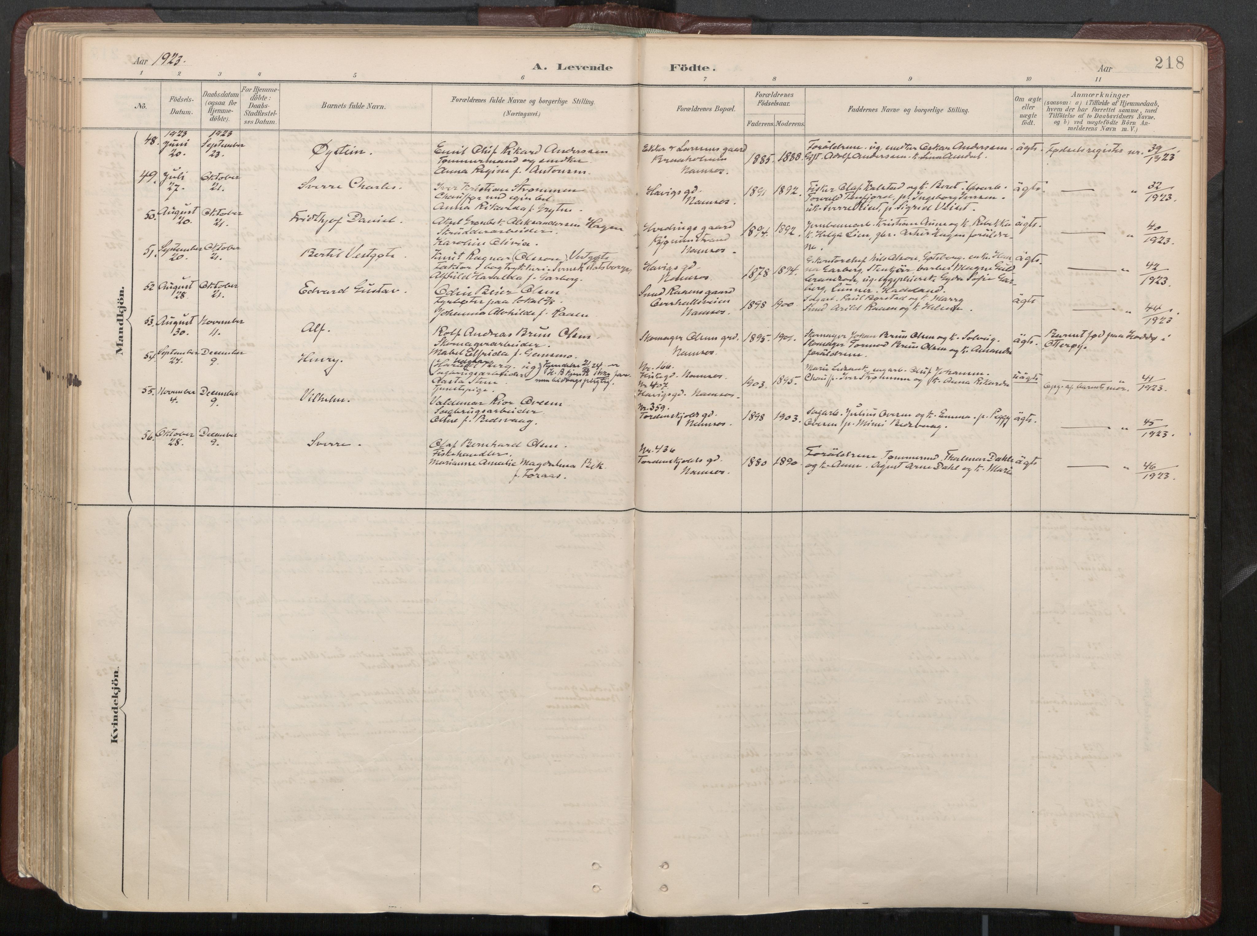 Ministerialprotokoller, klokkerbøker og fødselsregistre - Nord-Trøndelag, AV/SAT-A-1458/768/L0574: Parish register (official) no. 768A08, 1887-1927, p. 218