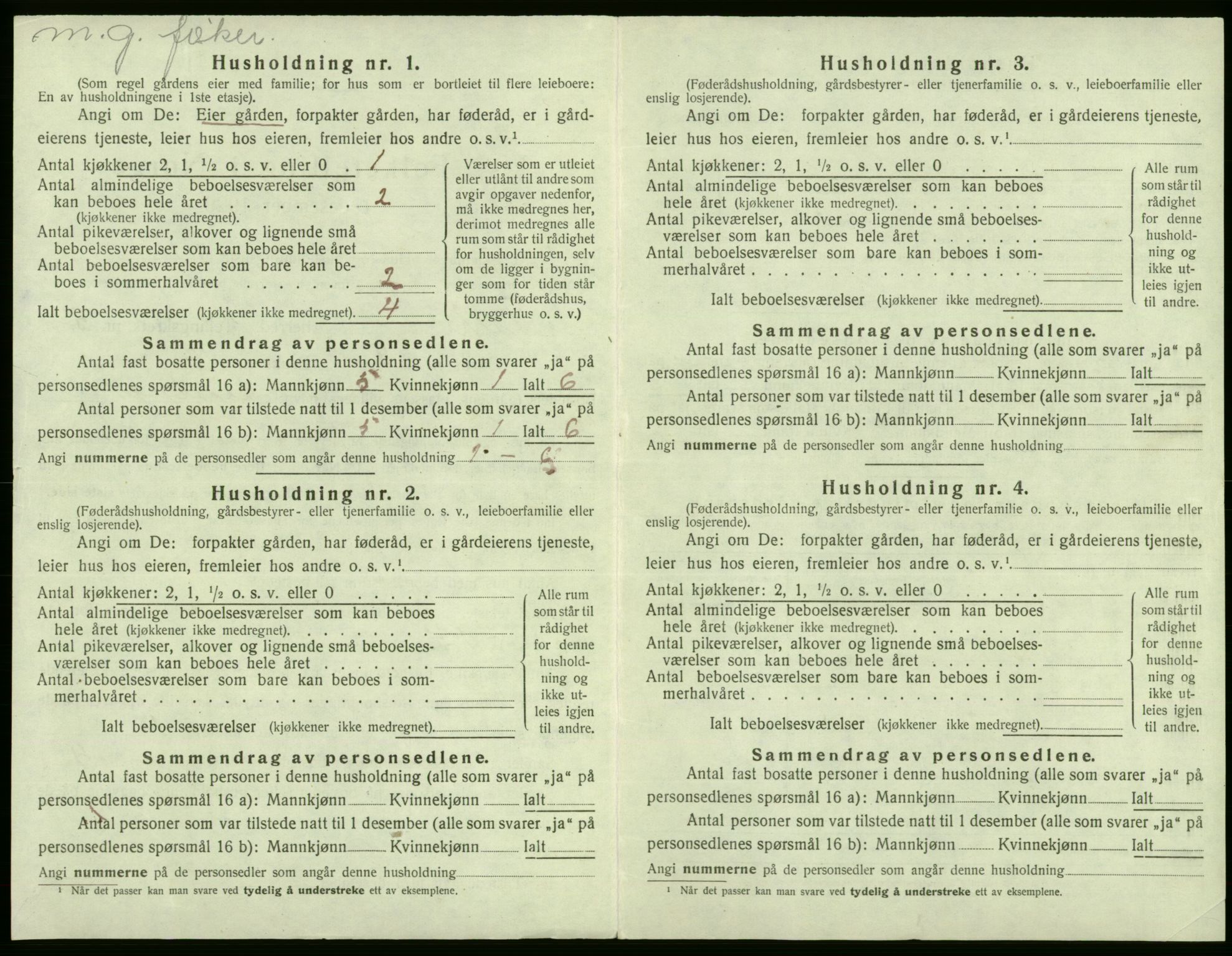 SAB, 1920 census for Fjell, 1920, p. 504