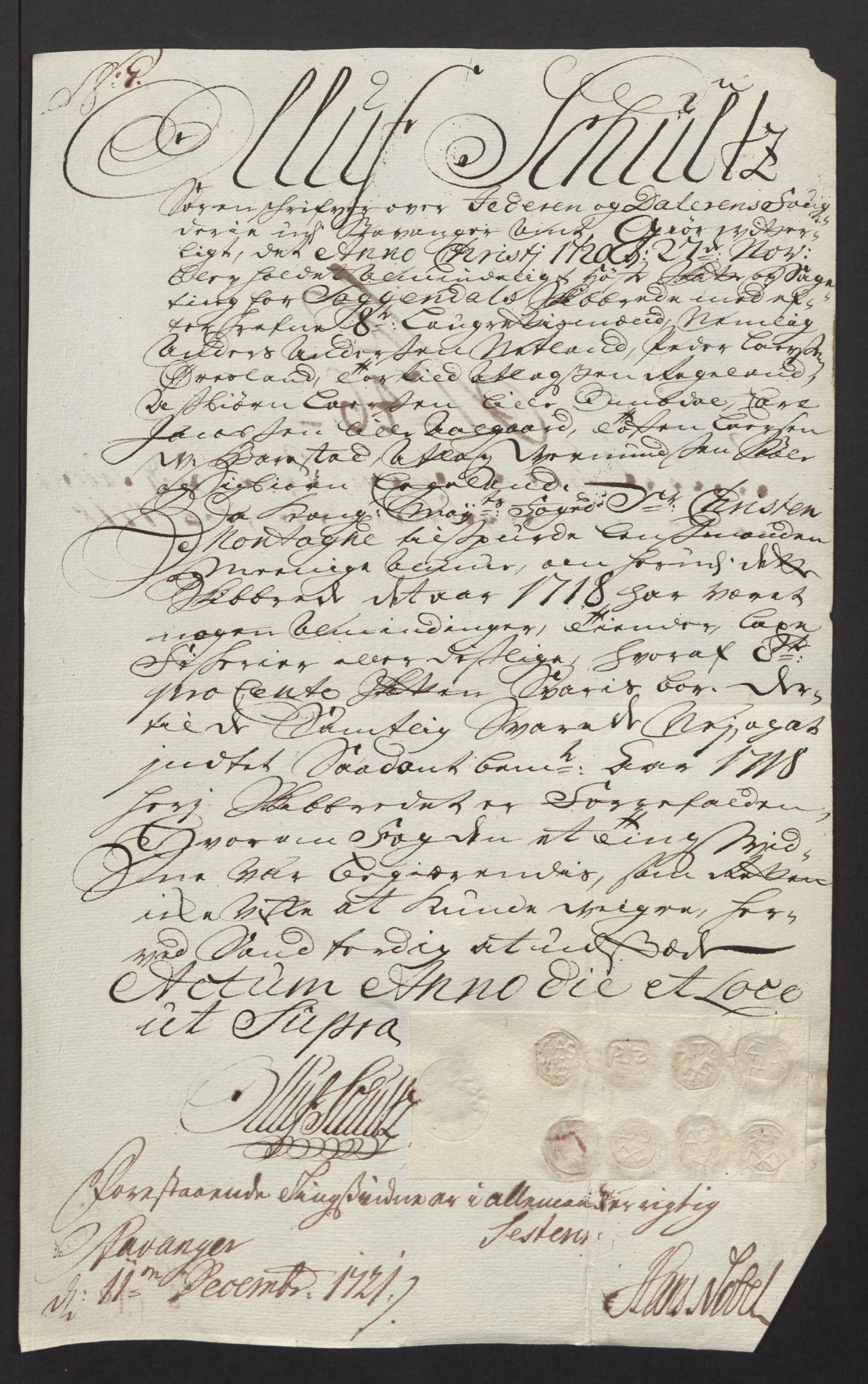 Rentekammeret inntil 1814, Reviderte regnskaper, Fogderegnskap, RA/EA-4092/R46/L2744: Fogderegnskap Jæren og Dalane, 1718, p. 180