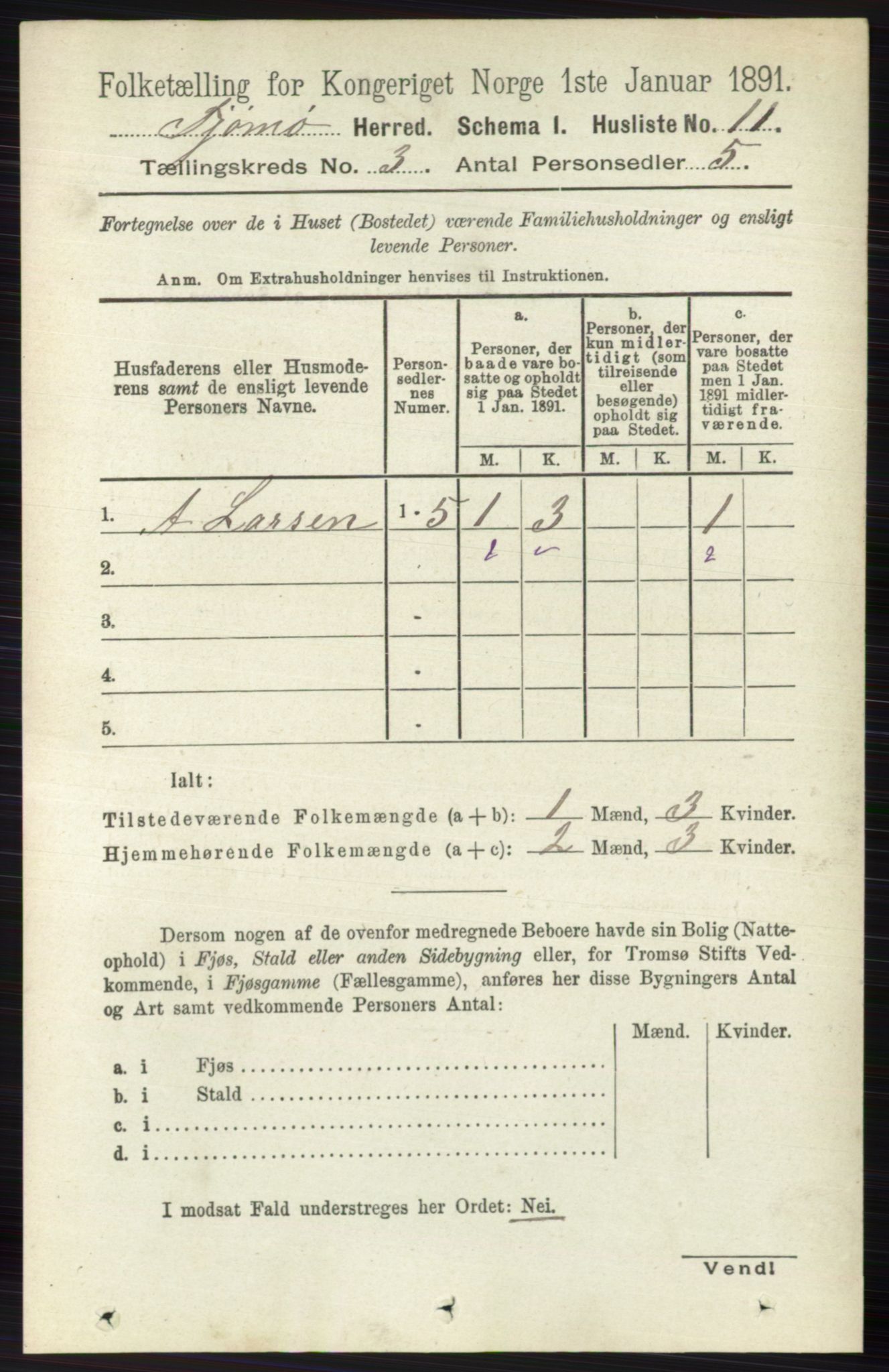 RA, 1891 census for 0723 Tjøme, 1891, p. 814