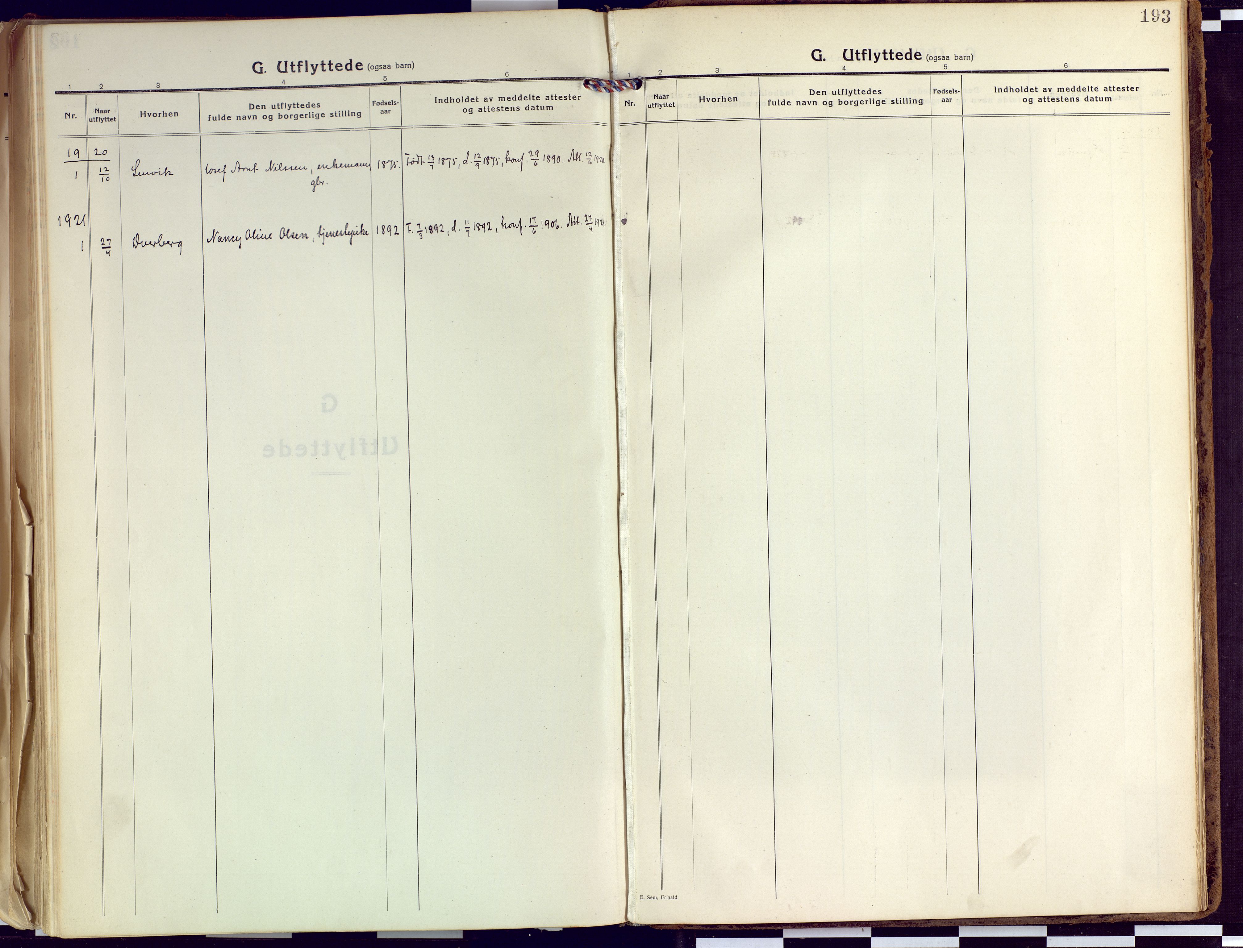 Tranøy sokneprestkontor, SATØ/S-1313/I/Ia/Iaa/L0015kirke: Parish register (official) no. 15, 1919-1928, p. 193