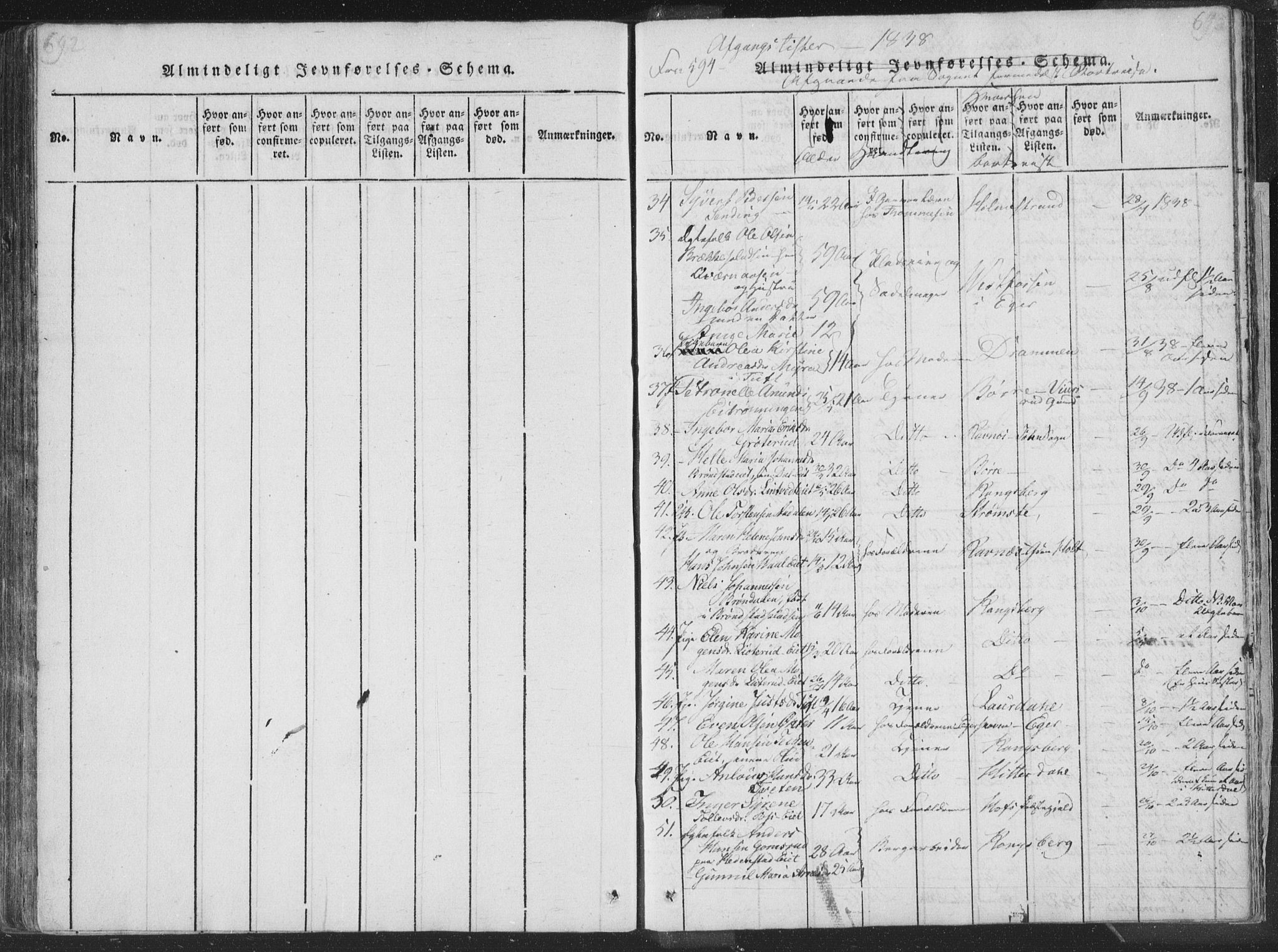 Sandsvær kirkebøker, SAKO/A-244/F/Fa/L0004: Parish register (official) no. I 4, 1817-1839, p. 692-693
