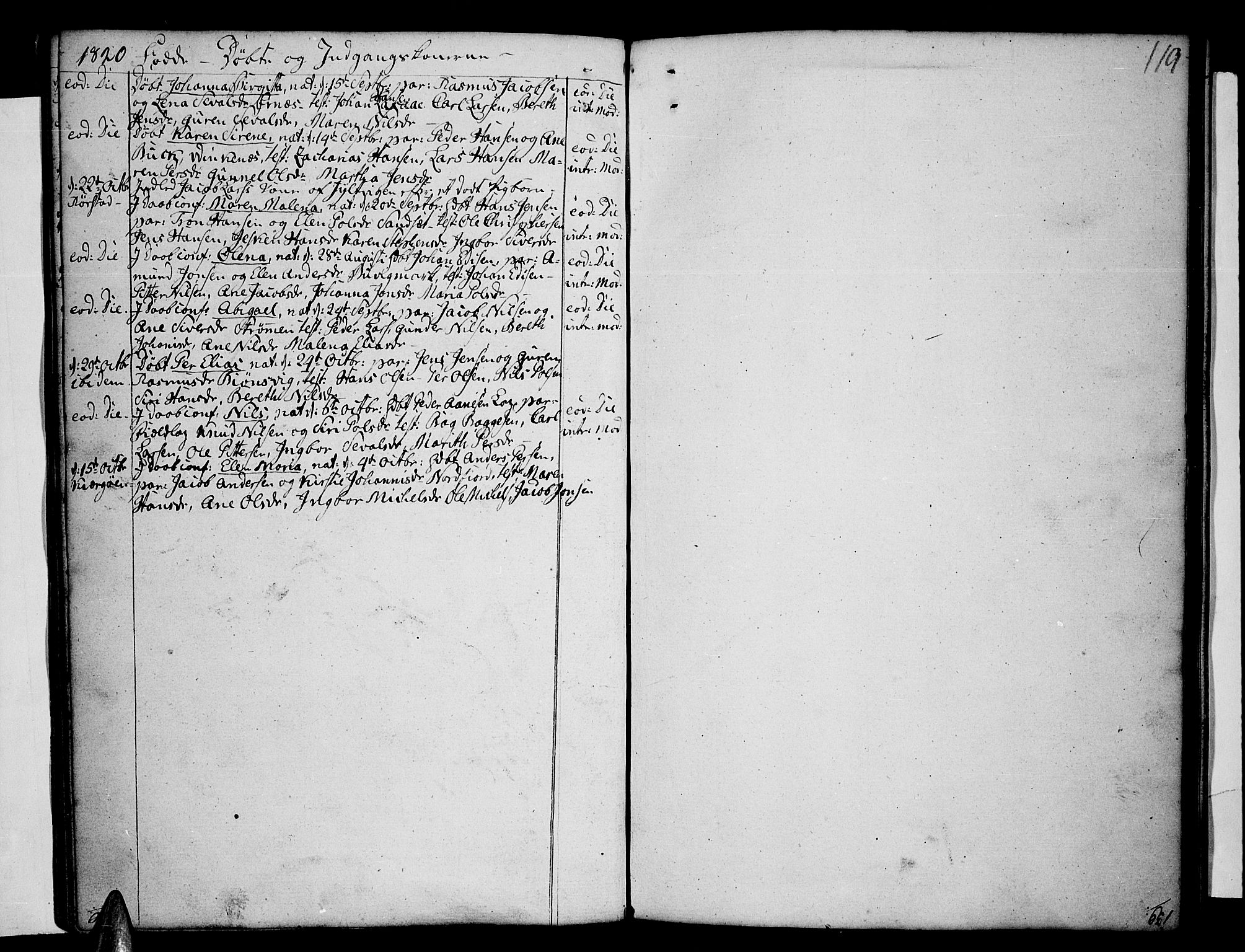 Ministerialprotokoller, klokkerbøker og fødselsregistre - Nordland, AV/SAT-A-1459/853/L0767: Parish register (official) no. 853A06, 1791-1820, p. 119