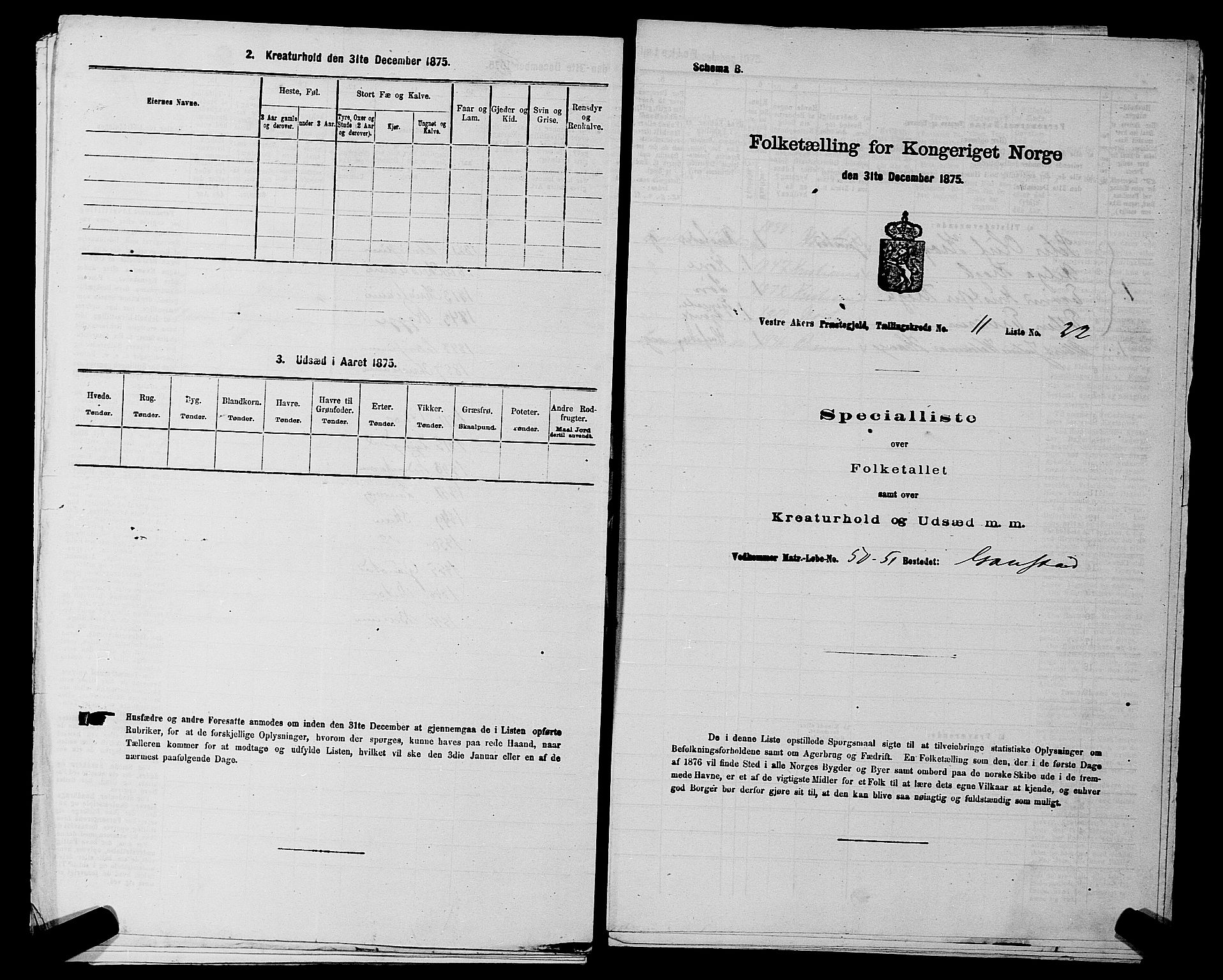 RA, 1875 census for 0218aP Vestre Aker, 1875, p. 1910