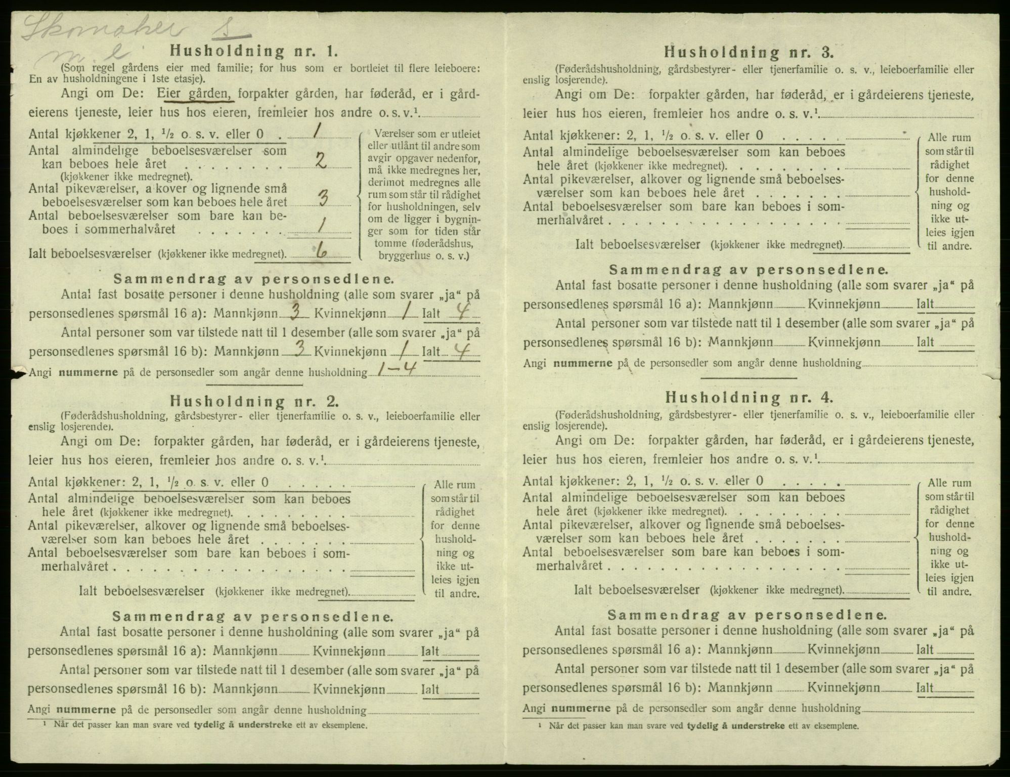 SAB, 1920 census for Kvam, 1920, p. 837