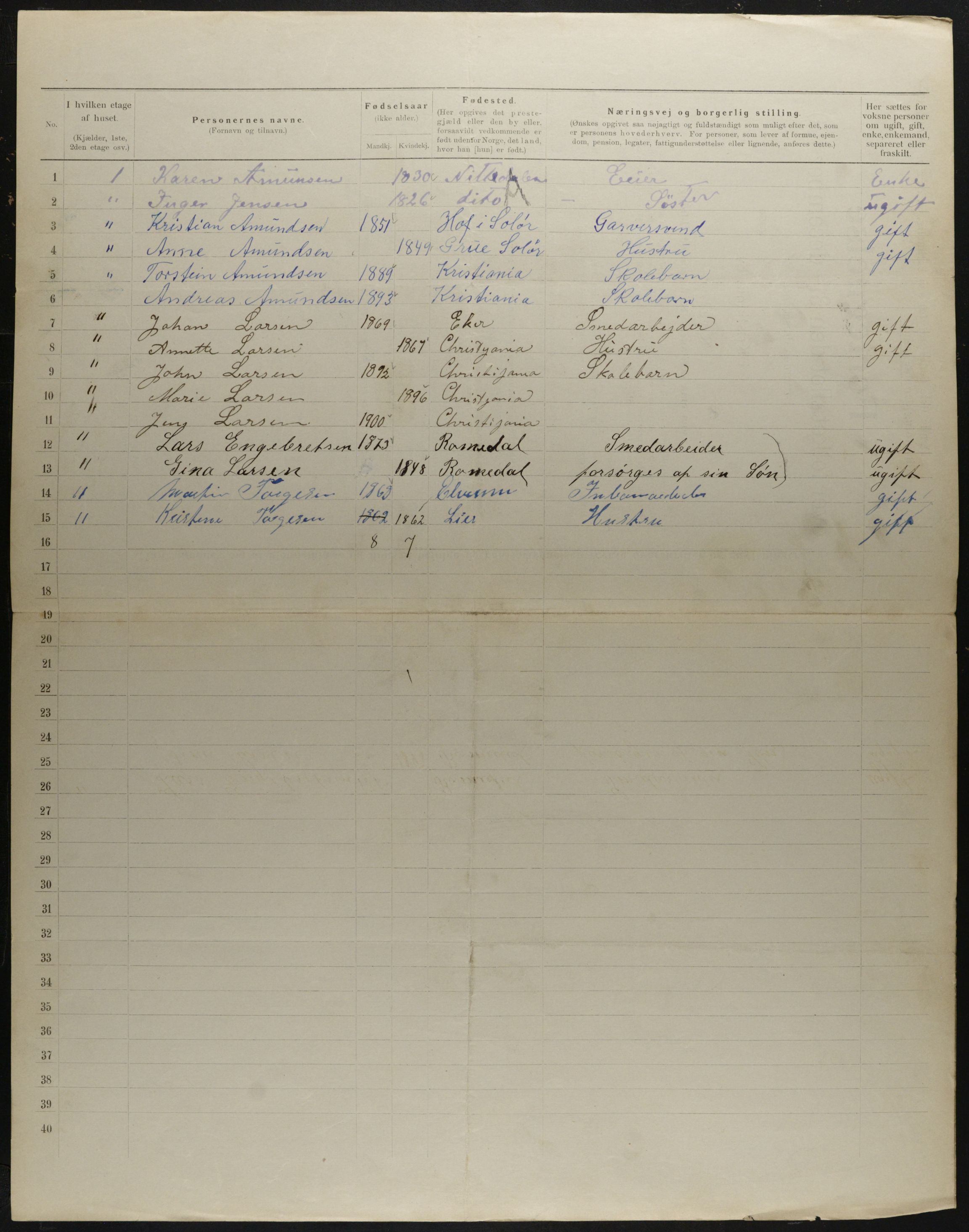 OBA, Municipal Census 1901 for Kristiania, 1901, p. 4294