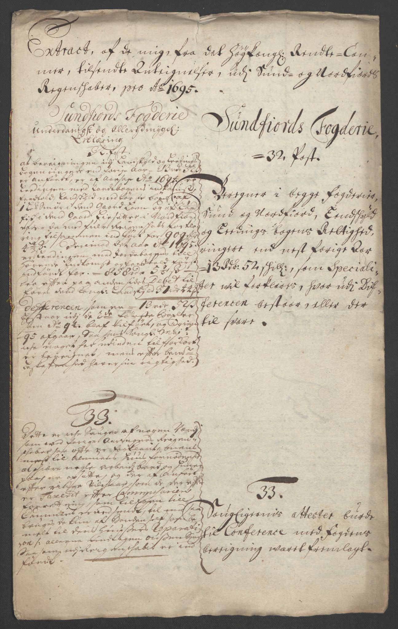 Rentekammeret inntil 1814, Reviderte regnskaper, Fogderegnskap, RA/EA-4092/R53/L3422: Fogderegnskap Sunn- og Nordfjord, 1695-1696, p. 210