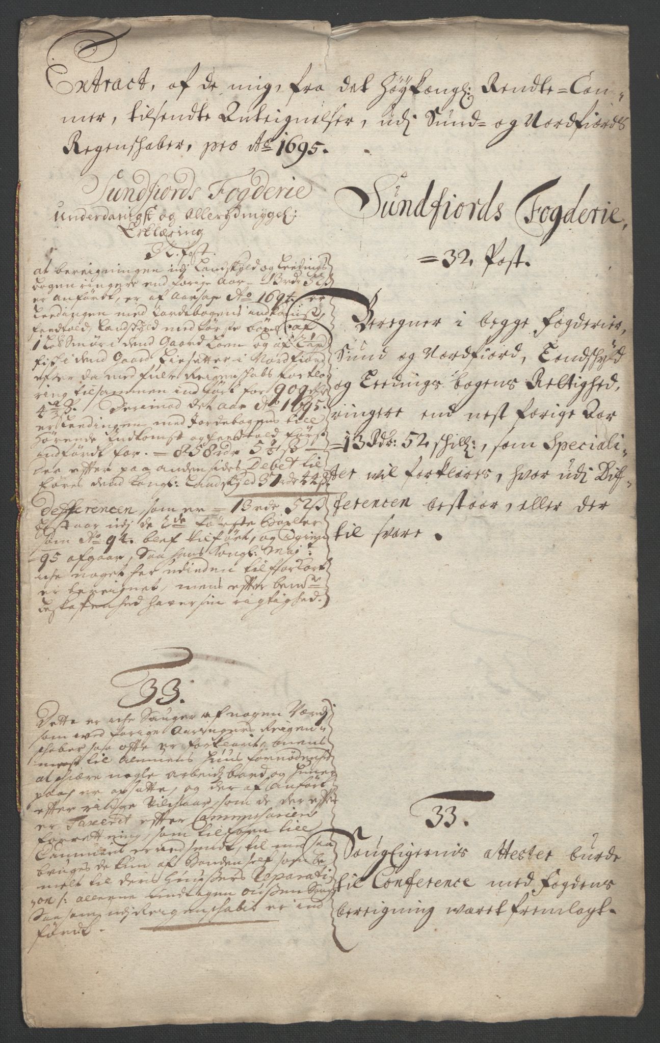 Rentekammeret inntil 1814, Reviderte regnskaper, Fogderegnskap, AV/RA-EA-4092/R53/L3422: Fogderegnskap Sunn- og Nordfjord, 1695-1696, p. 210