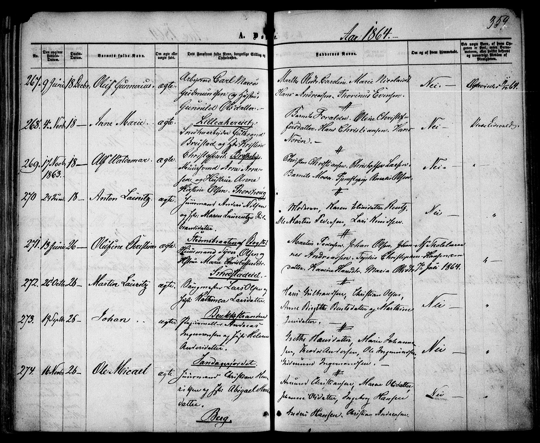 Vestre Aker prestekontor Kirkebøker, AV/SAO-A-10025/F/Fa/L0003: Parish register (official) no. 3, 1857-1868, p. 359