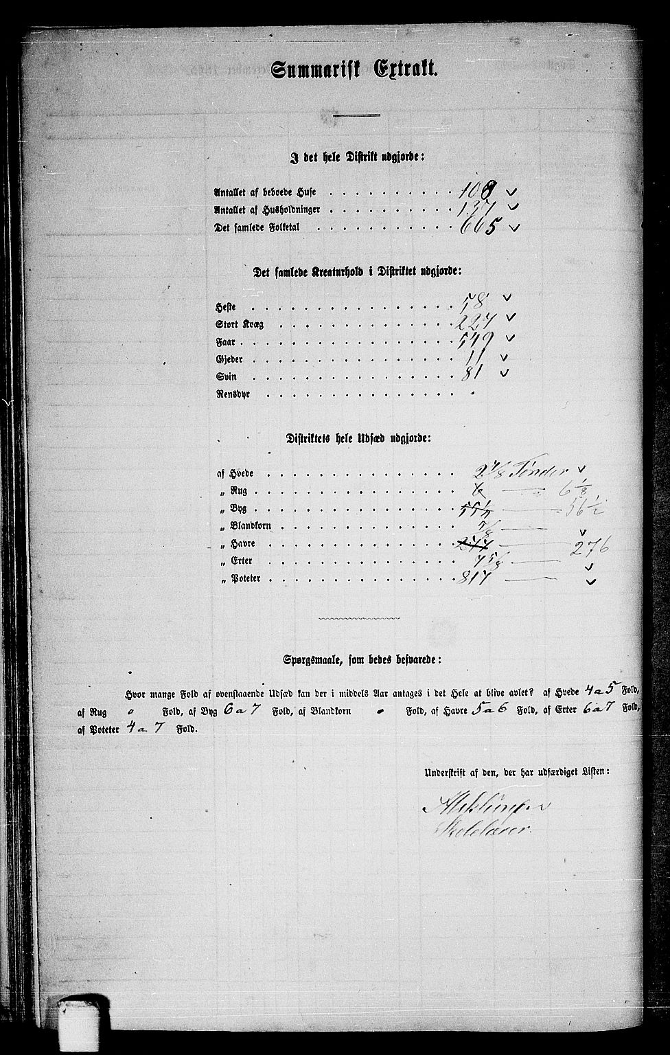 RA, 1865 census for Frosta, 1865, p. 62