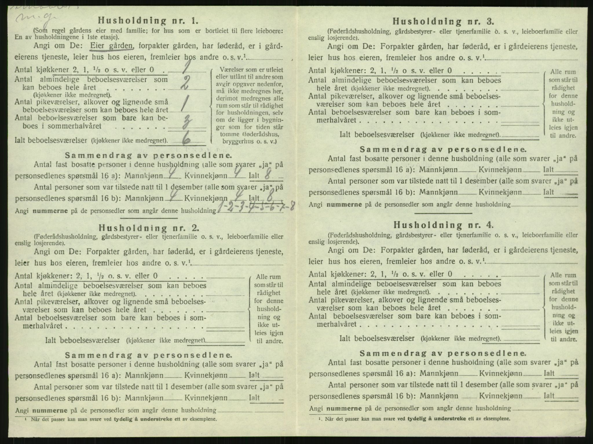 SAT, 1920 census for Verdal, 1920, p. 2340