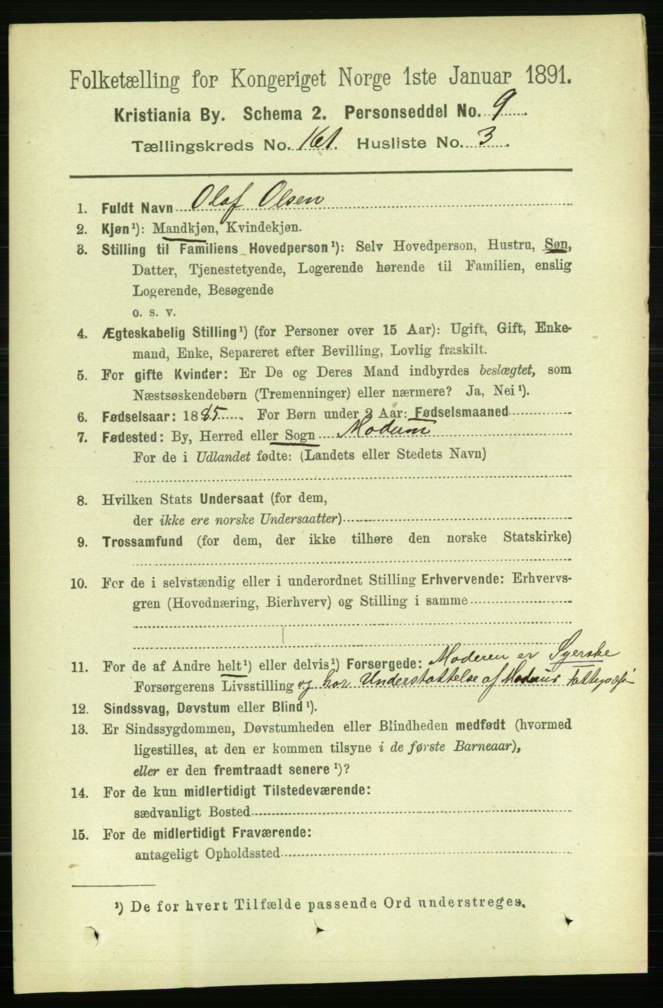 RA, 1891 census for 0301 Kristiania, 1891, p. 91658