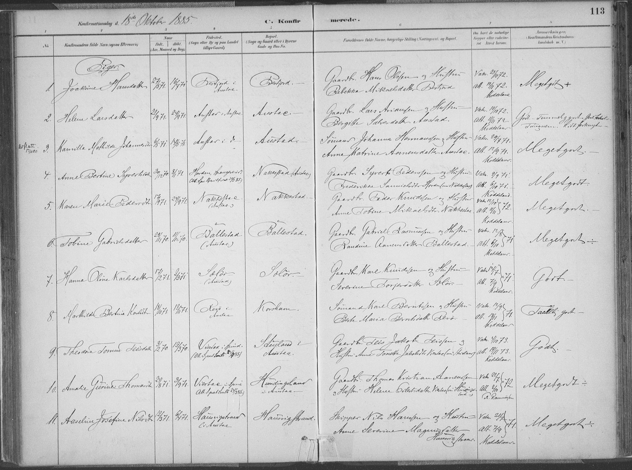 Lyngdal sokneprestkontor, AV/SAK-1111-0029/F/Fa/Faa/L0004: Parish register (official) no. A 4, 1883-1904, p. 113