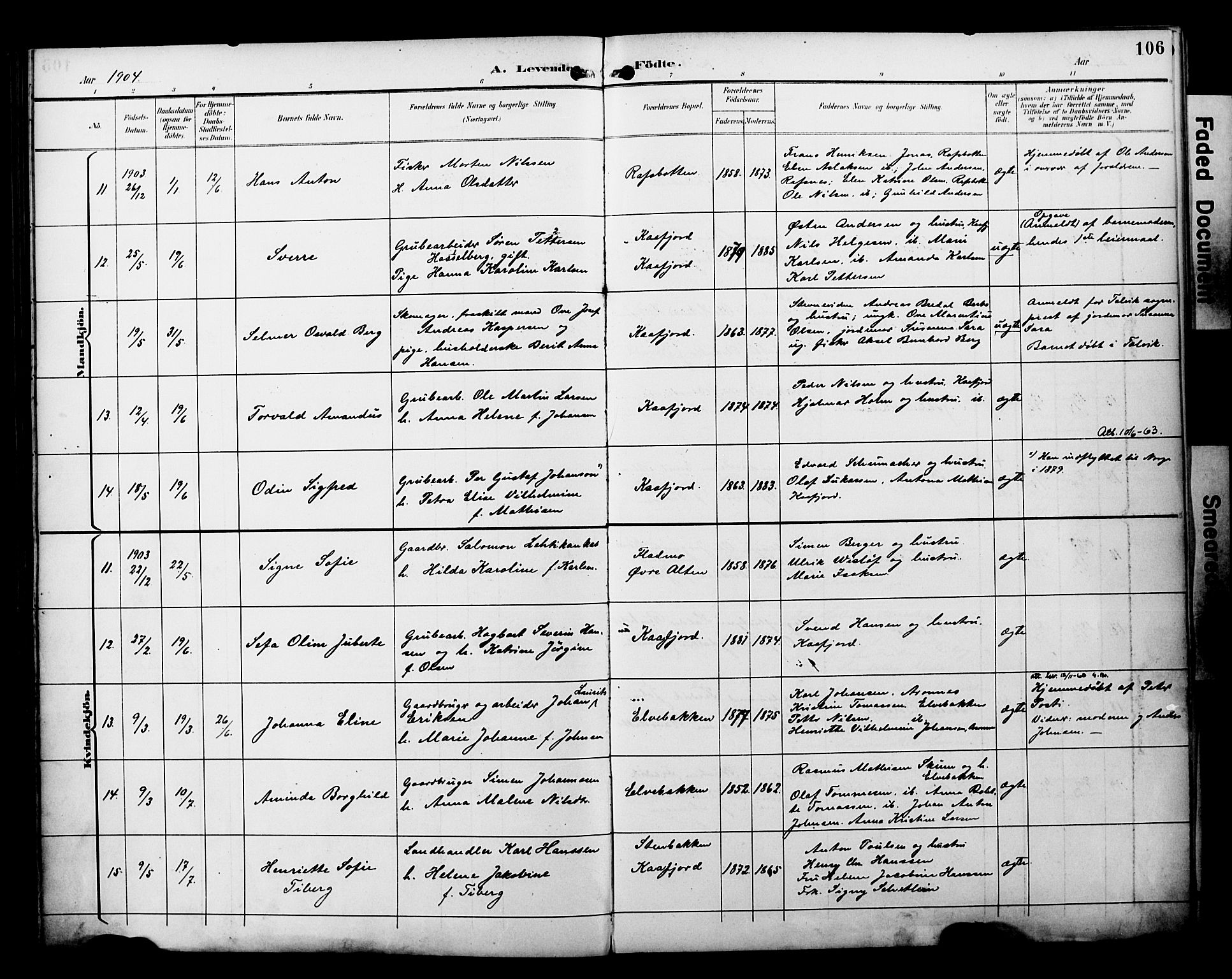 Alta sokneprestkontor, SATØ/S-1338/H/Ha/L0003.kirke: Parish register (official) no. 3, 1892-1904, p. 106