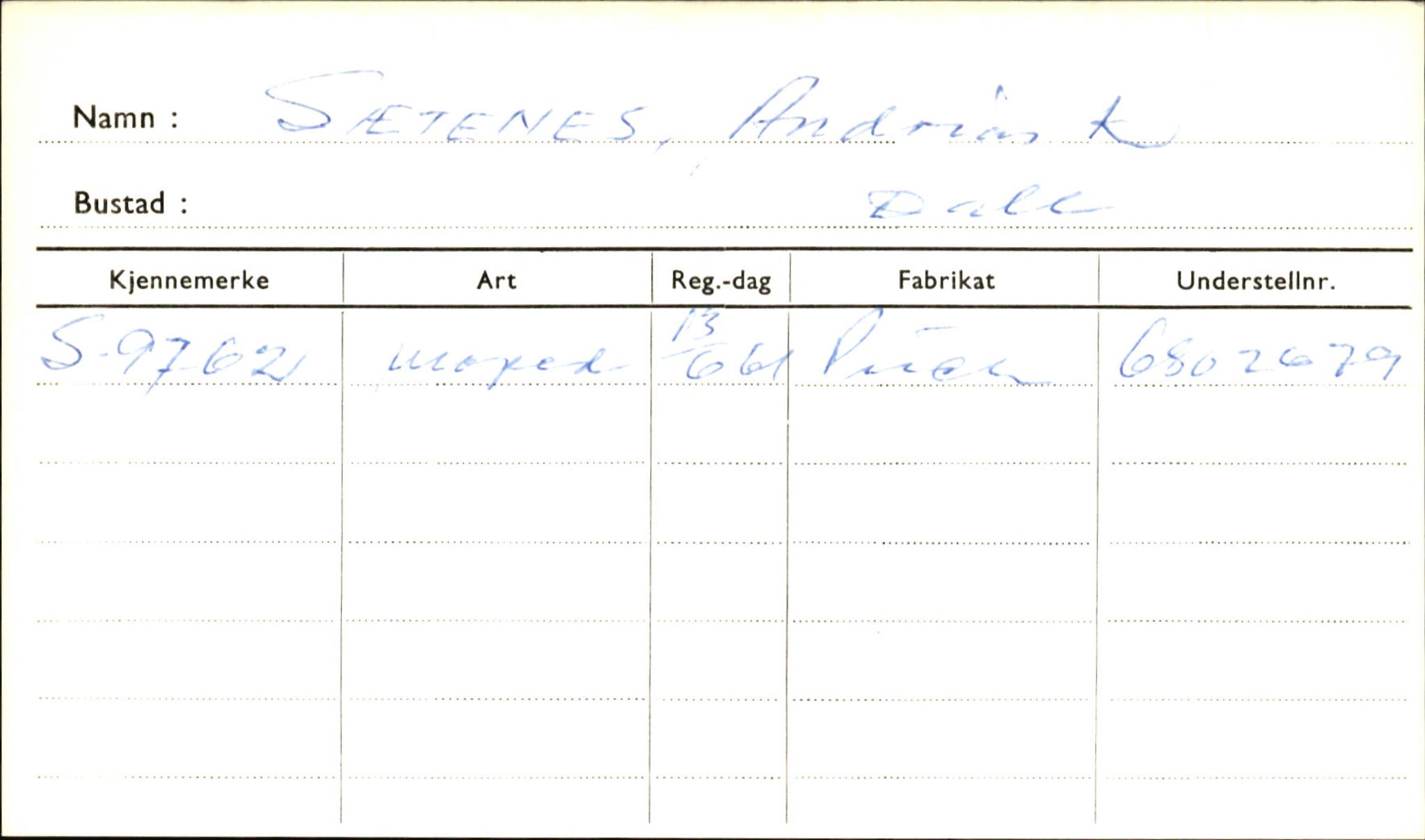 Statens vegvesen, Sogn og Fjordane vegkontor, AV/SAB-A-5301/4/F/L0002: Eigarregister Fjordane til 1.6.1961, 1930-1961, p. 7