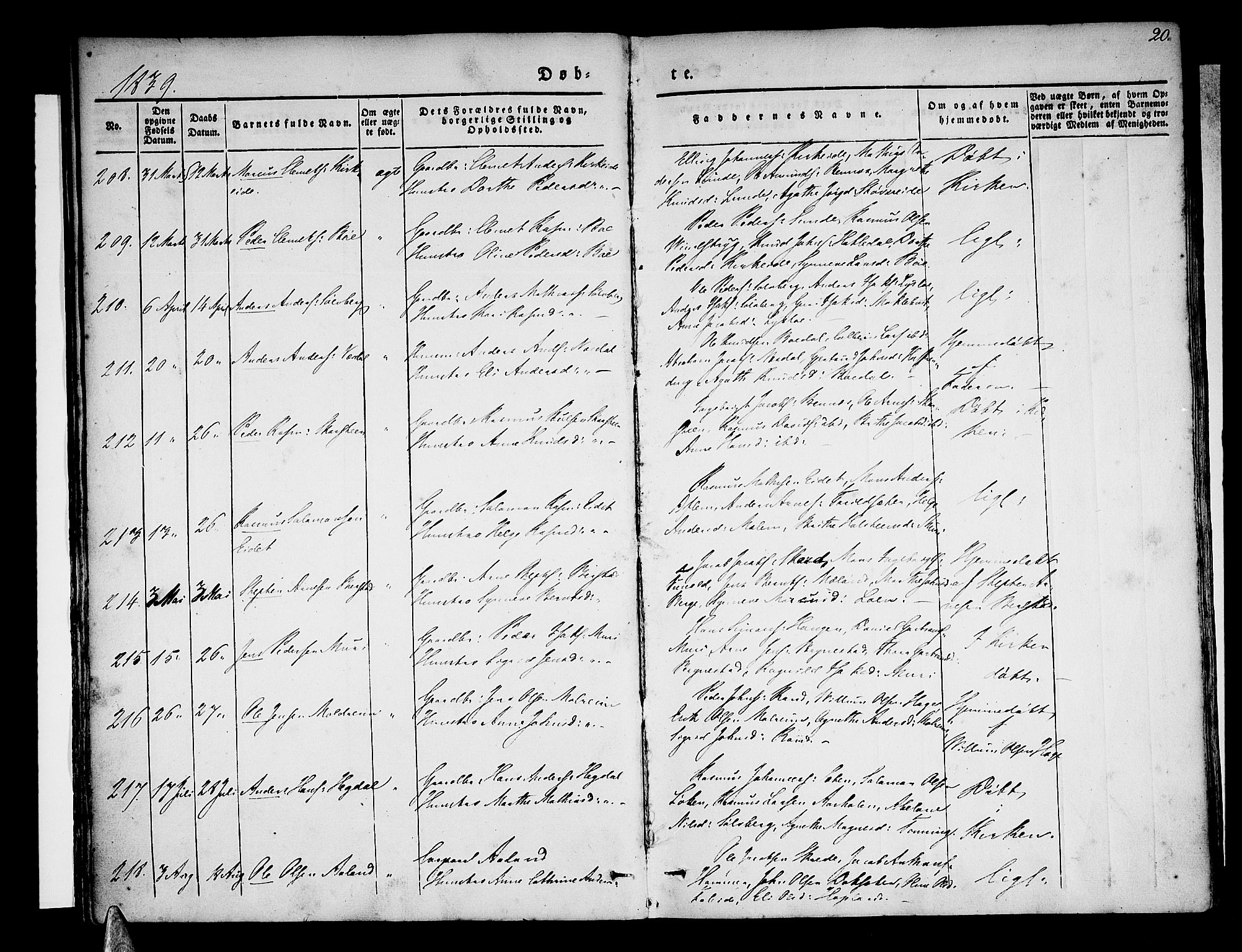 Stryn Sokneprestembete, SAB/A-82501: Parish register (official) no. A 1, 1832-1845, p. 20