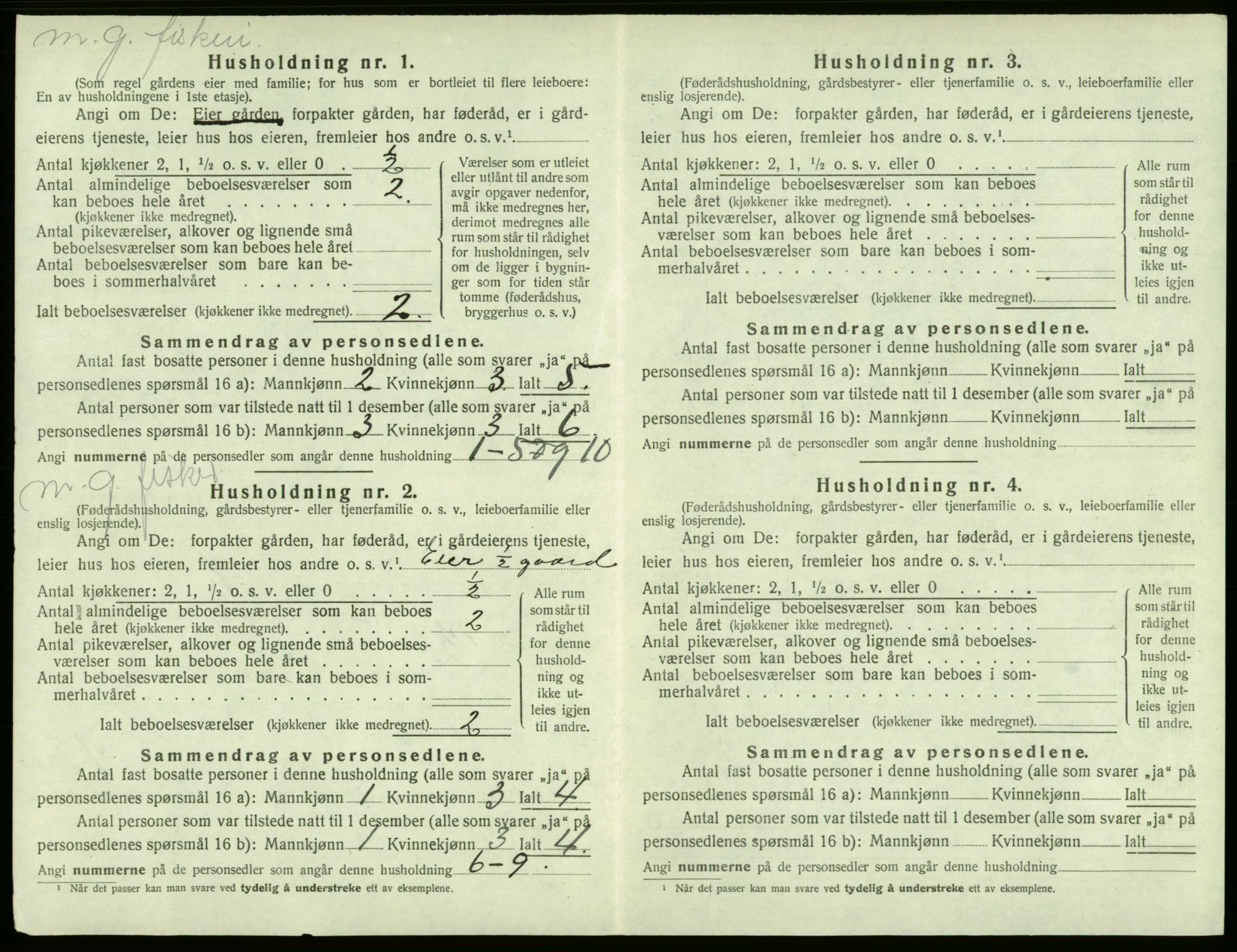 SAB, 1920 census for Sund, 1920, p. 379