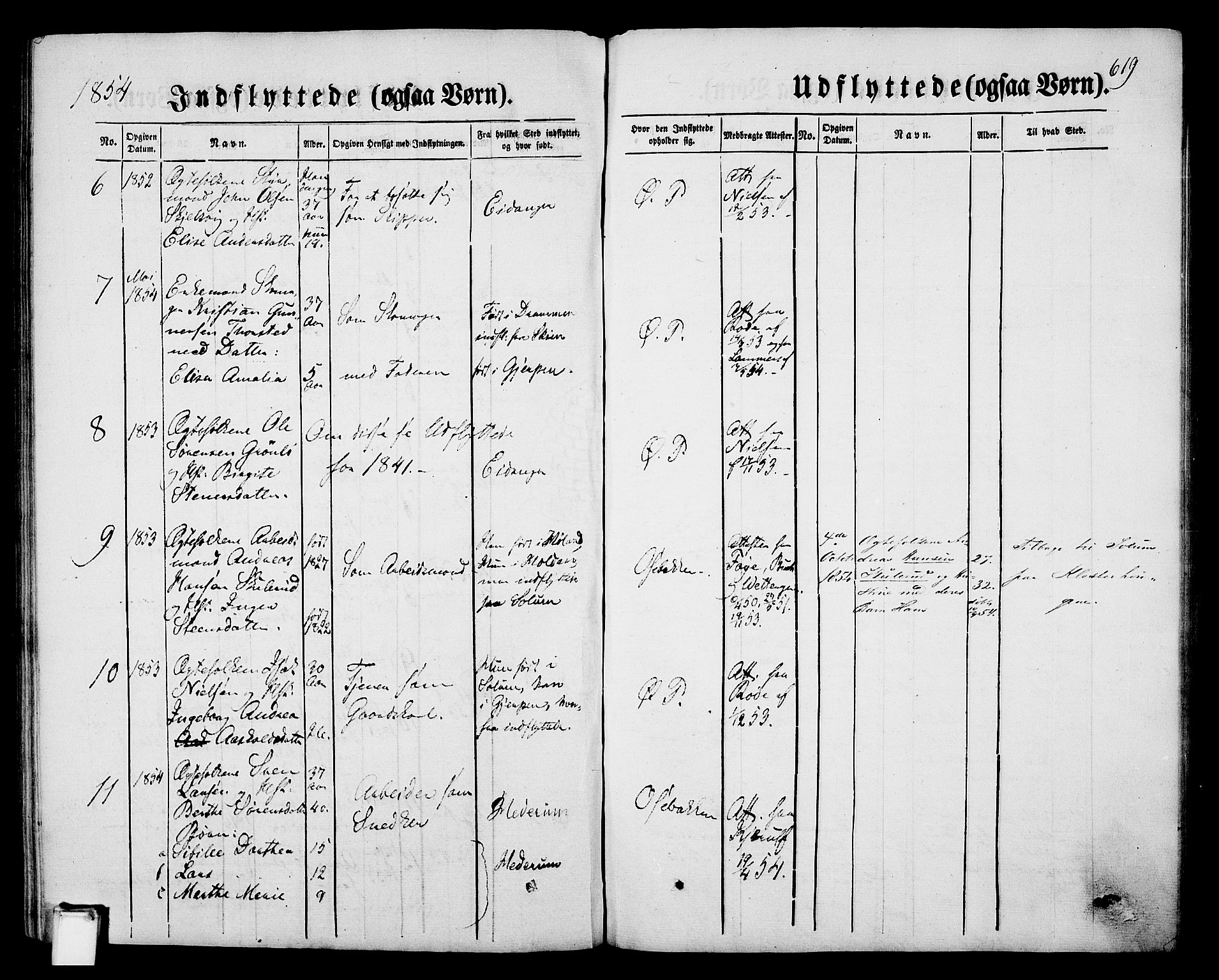 Porsgrunn kirkebøker , SAKO/A-104/G/Gb/L0004: Parish register (copy) no. II 4, 1853-1882, p. 619