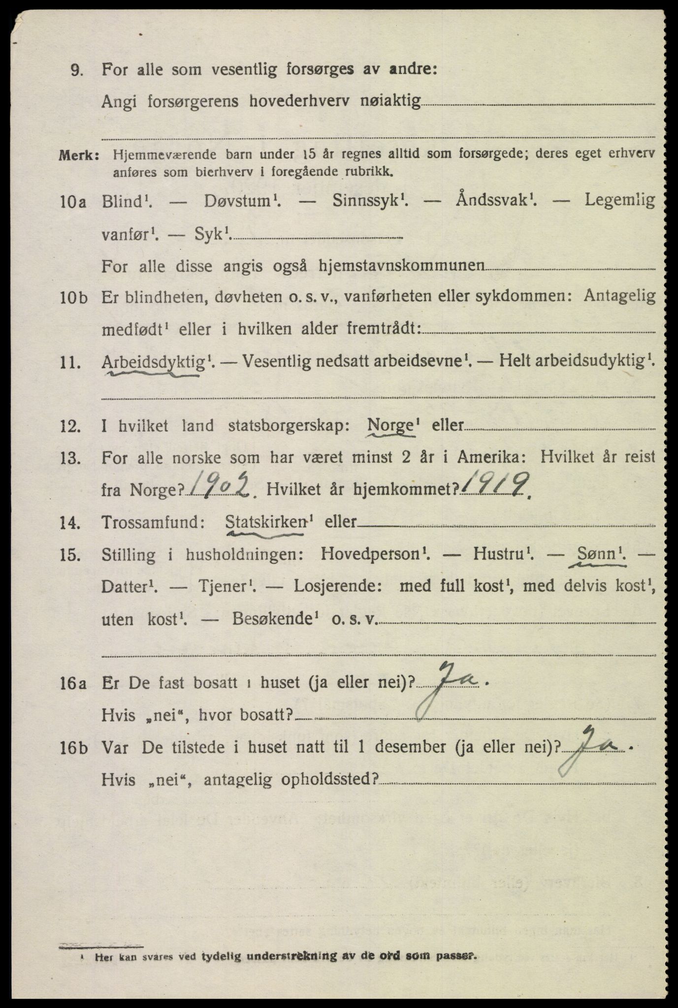 SAK, 1920 census for Grindheim, 1920, p. 598