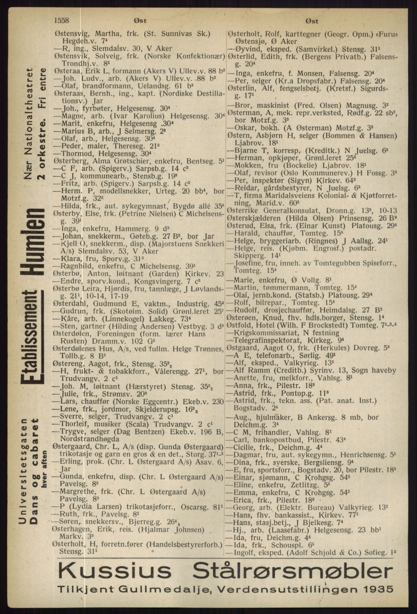 Kristiania/Oslo adressebok, PUBL/-, 1936, p. 1558