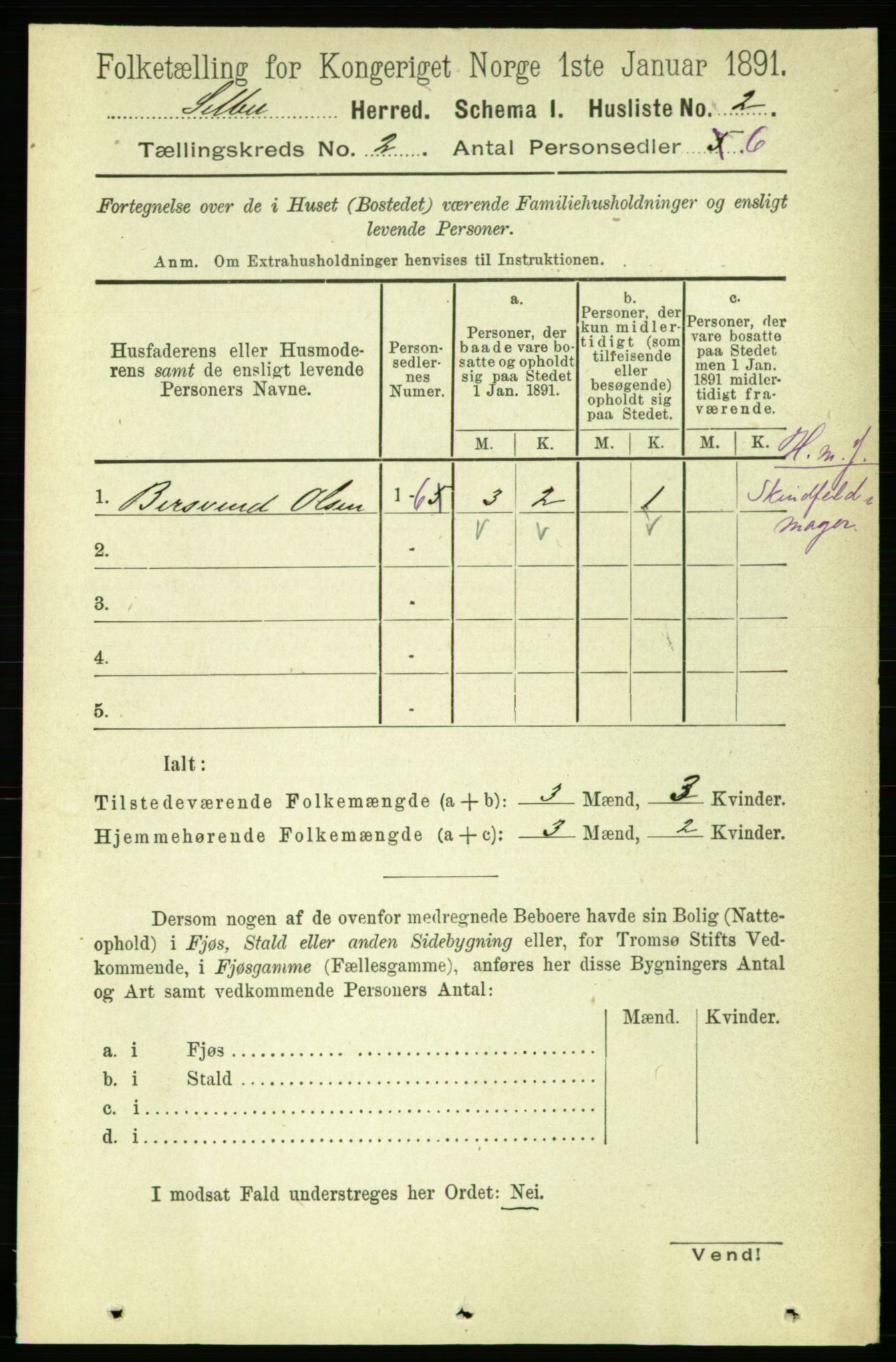 RA, 1891 census for 1664 Selbu, 1891, p. 213