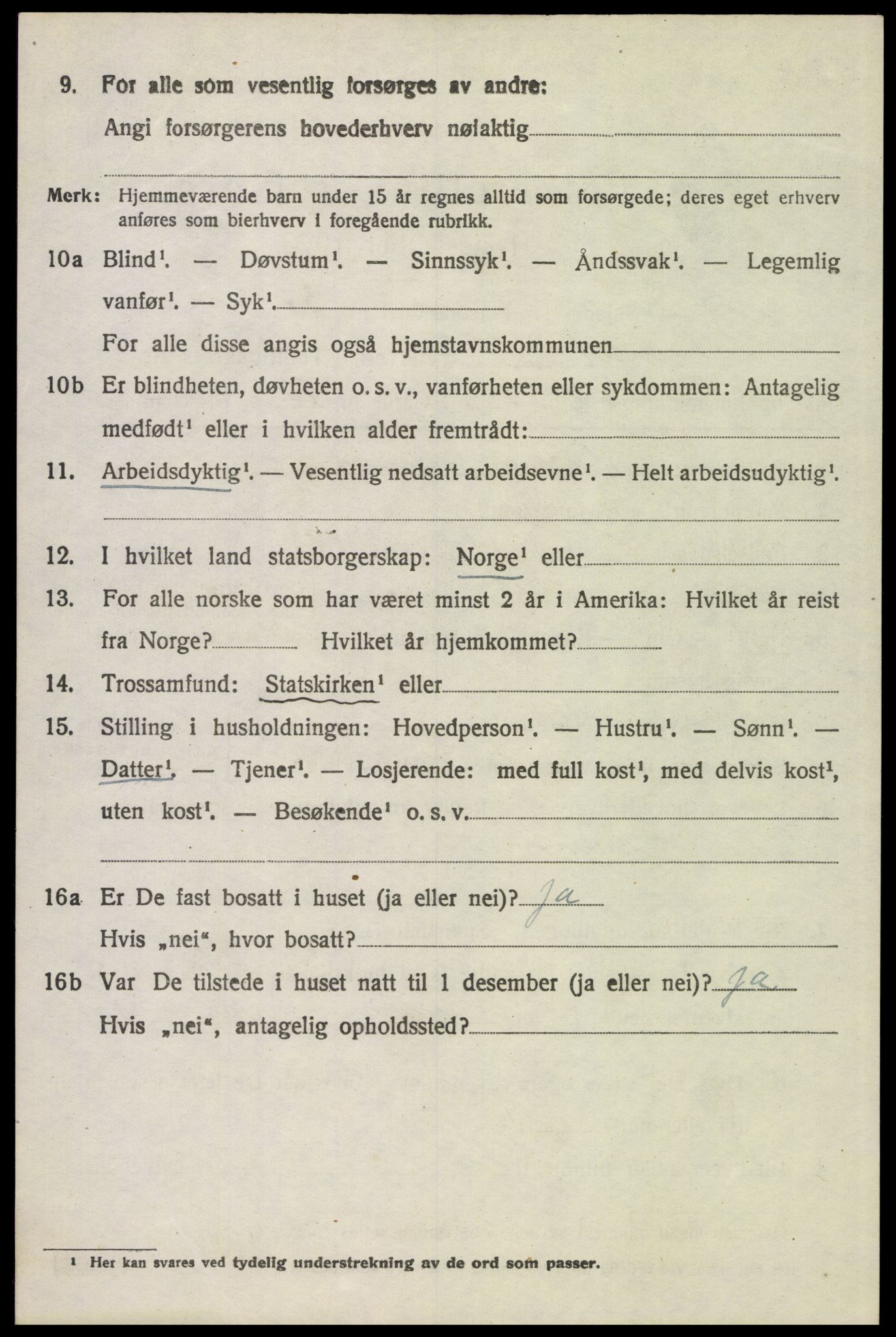 SAH, 1920 census for Tynset, 1920, p. 6549