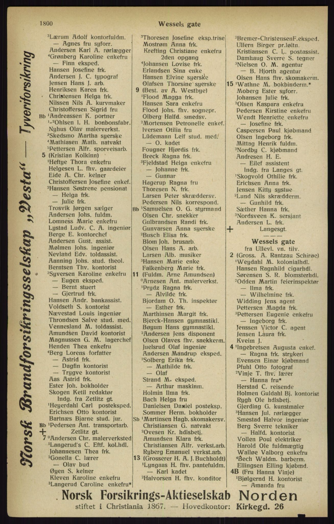 Kristiania/Oslo adressebok, PUBL/-, 1916, p. 1800