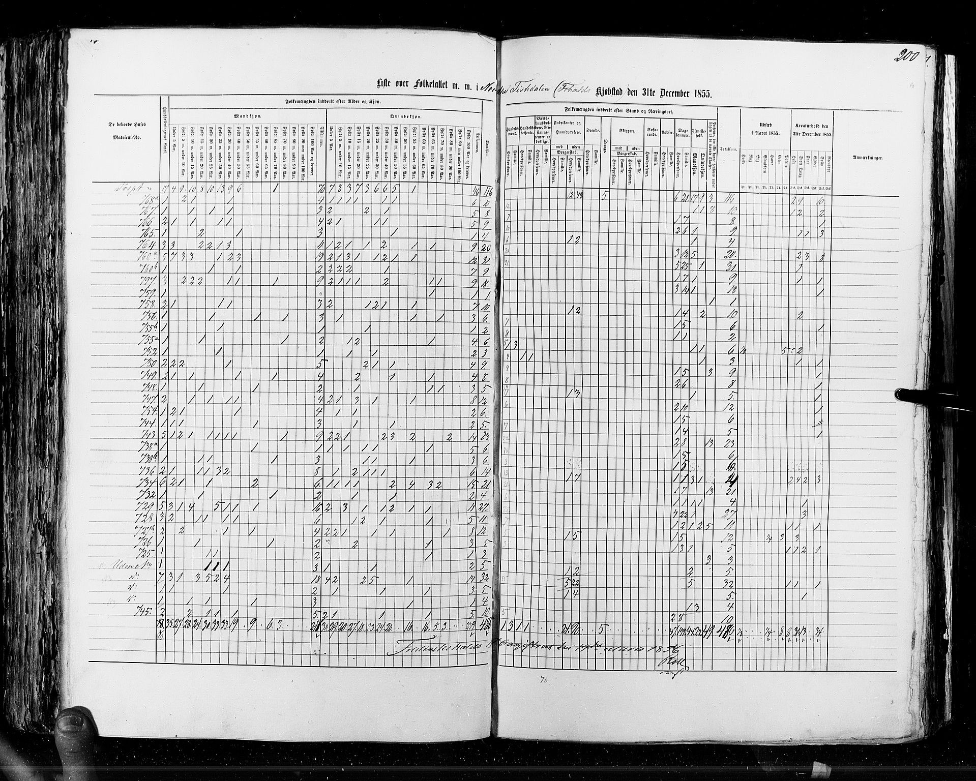 RA, Census 1855, vol. 7: Fredrikshald-Kragerø, 1855, p. 200