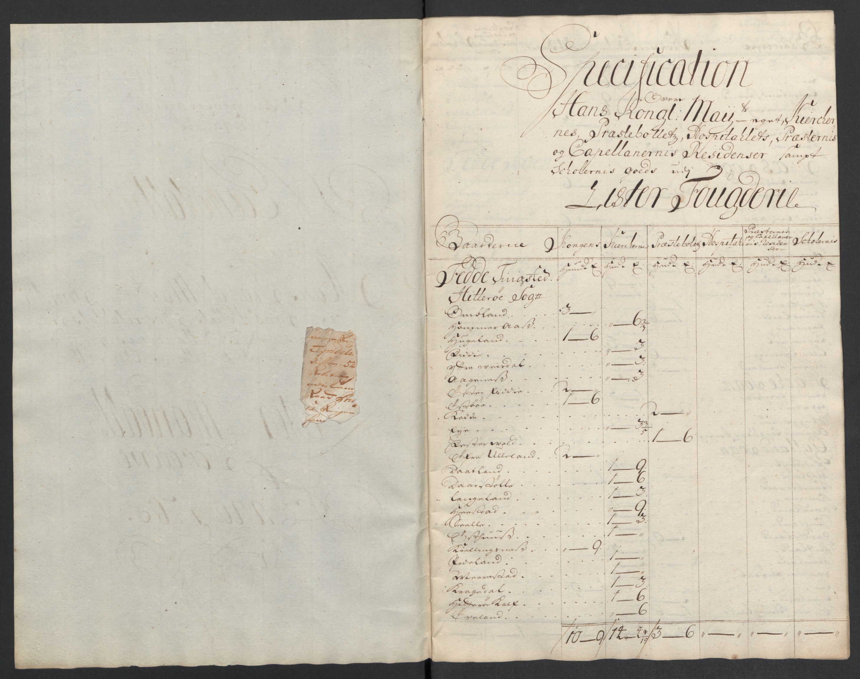 Rentekammeret inntil 1814, Reviderte regnskaper, Fogderegnskap, AV/RA-EA-4092/R43/L2552: Fogderegnskap Lista og Mandal, 1705-1709, p. 36