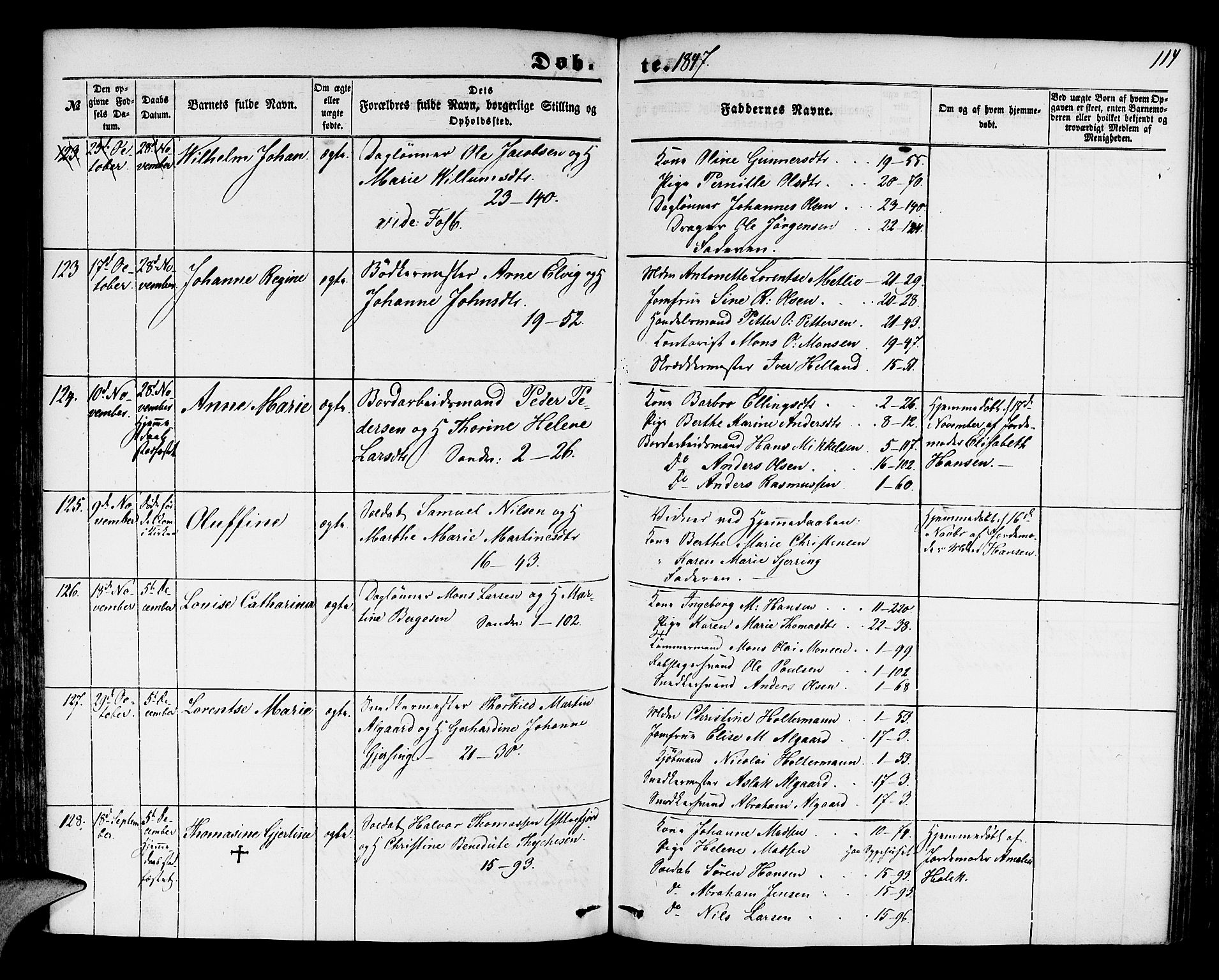 Korskirken sokneprestembete, AV/SAB-A-76101/H/Hab: Parish register (copy) no. B 2, 1847-1853, p. 114