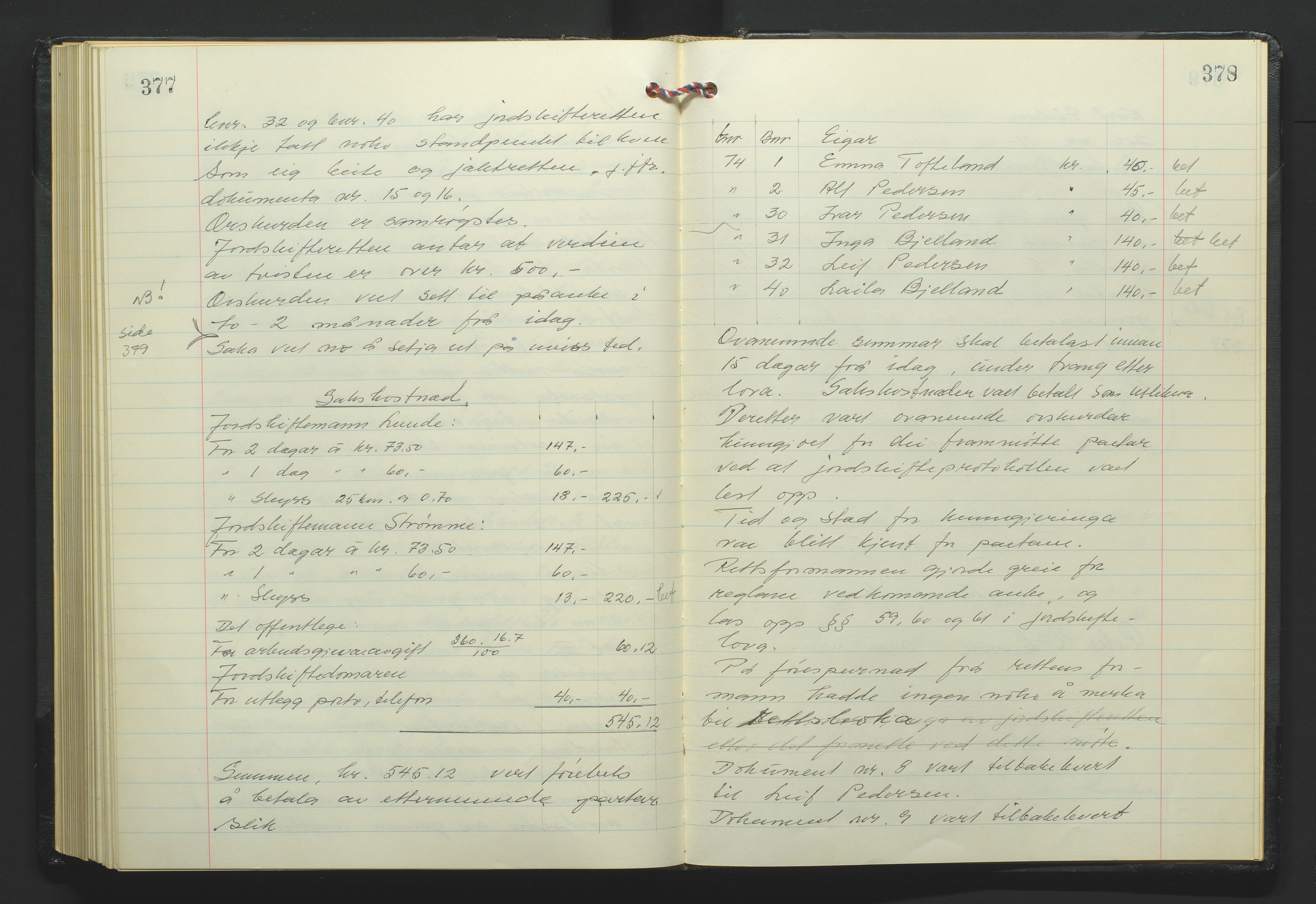 Marnar jordskifterett, AV/SAK-1541-0006/F/Fa/L0004: Jordskifterettsbok Kristiansand domssokn (Kr4), 1969-1974, p. 377-378