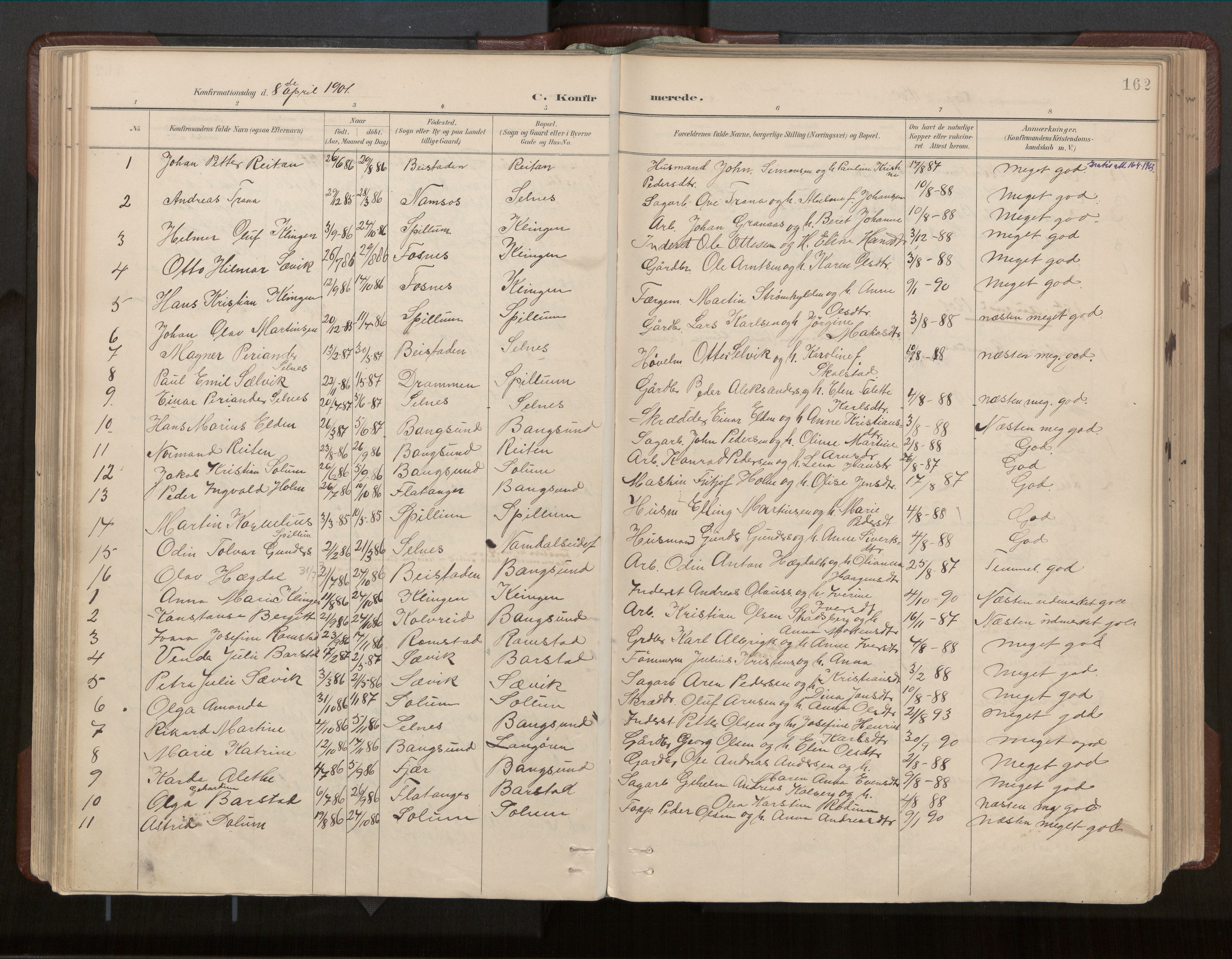 Ministerialprotokoller, klokkerbøker og fødselsregistre - Nord-Trøndelag, SAT/A-1458/770/L0589: Parish register (official) no. 770A03, 1887-1929, p. 162