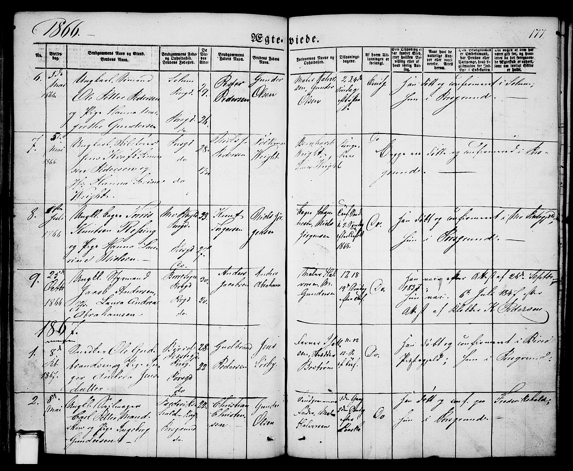 Porsgrunn kirkebøker , SAKO/A-104/G/Ga/L0002: Parish register (copy) no. I 2, 1847-1877, p. 177