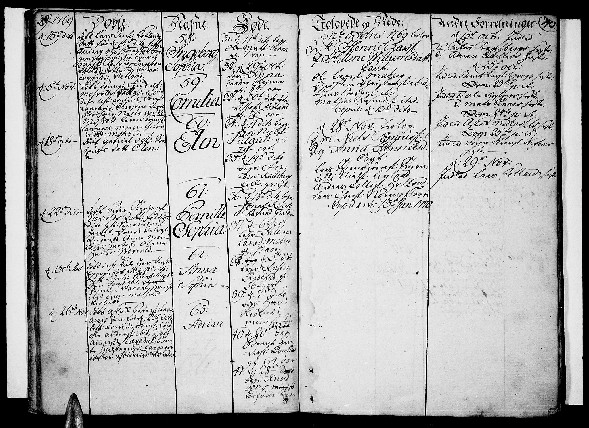 Lista sokneprestkontor, SAK/1111-0027/F/Fa/L0004: Parish register (official) no. A 4, 1768-1794, p. 39-40