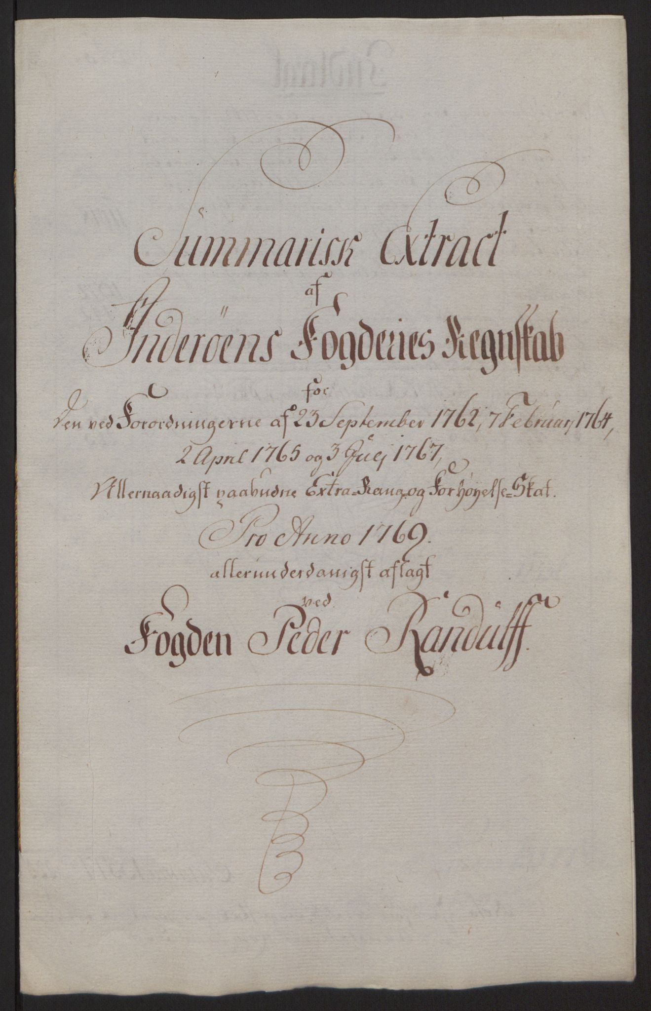 Rentekammeret inntil 1814, Reviderte regnskaper, Fogderegnskap, AV/RA-EA-4092/R63/L4420: Ekstraskatten Inderøy, 1762-1772, p. 344