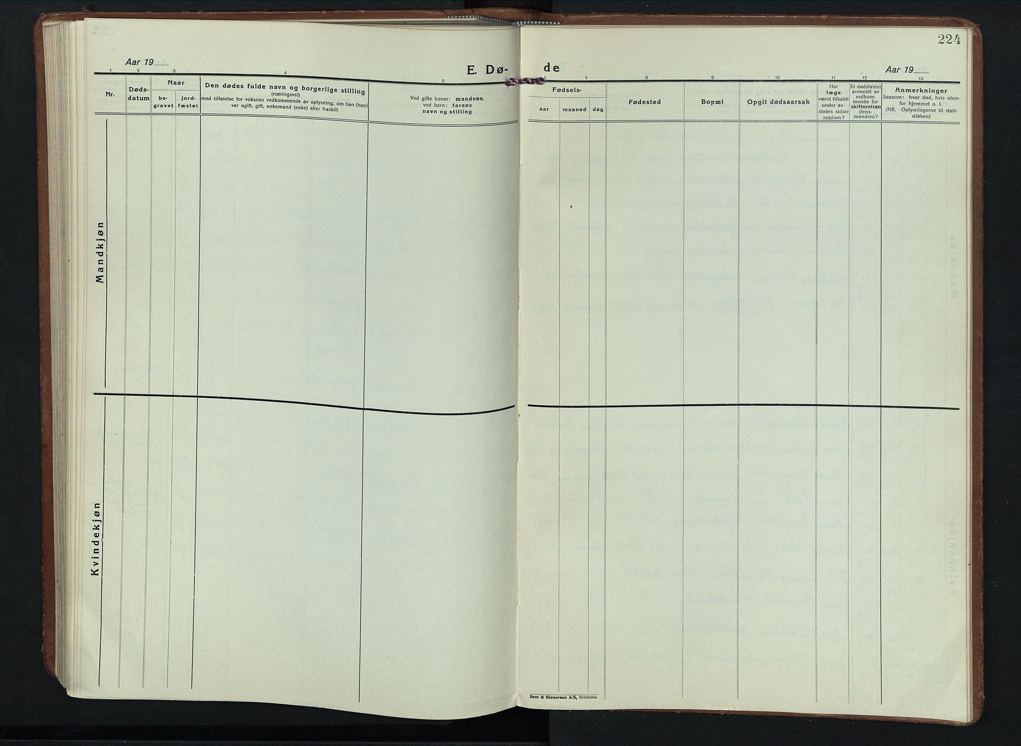 Sel prestekontor, SAH/PREST-074/H/Ha/Hab/L0006: Parish register (copy) no. 6, 1923-1953, p. 224