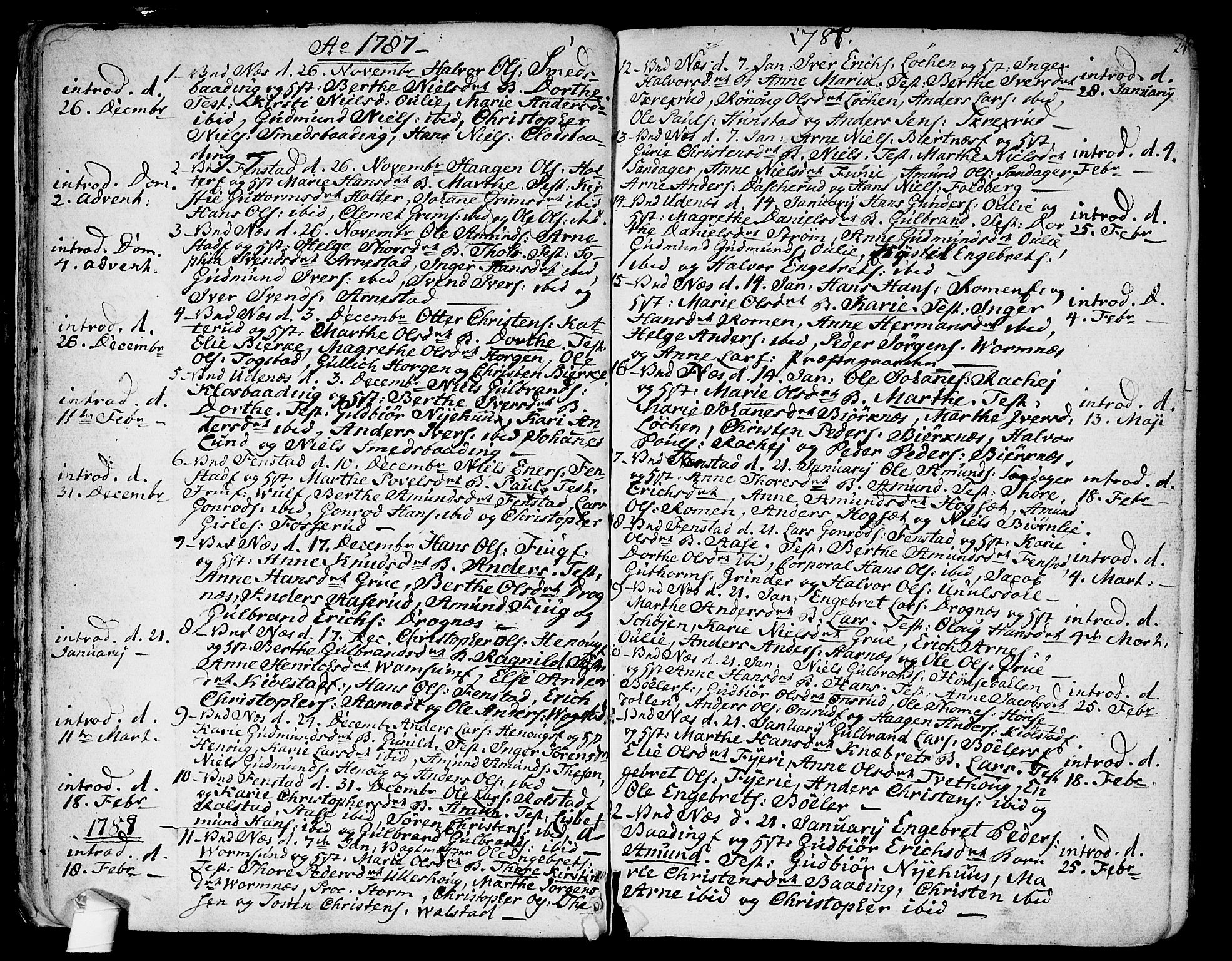 Nes prestekontor Kirkebøker, SAO/A-10410/F/Fa/L0004: Parish register (official) no. I 4, 1781-1816, p. 24