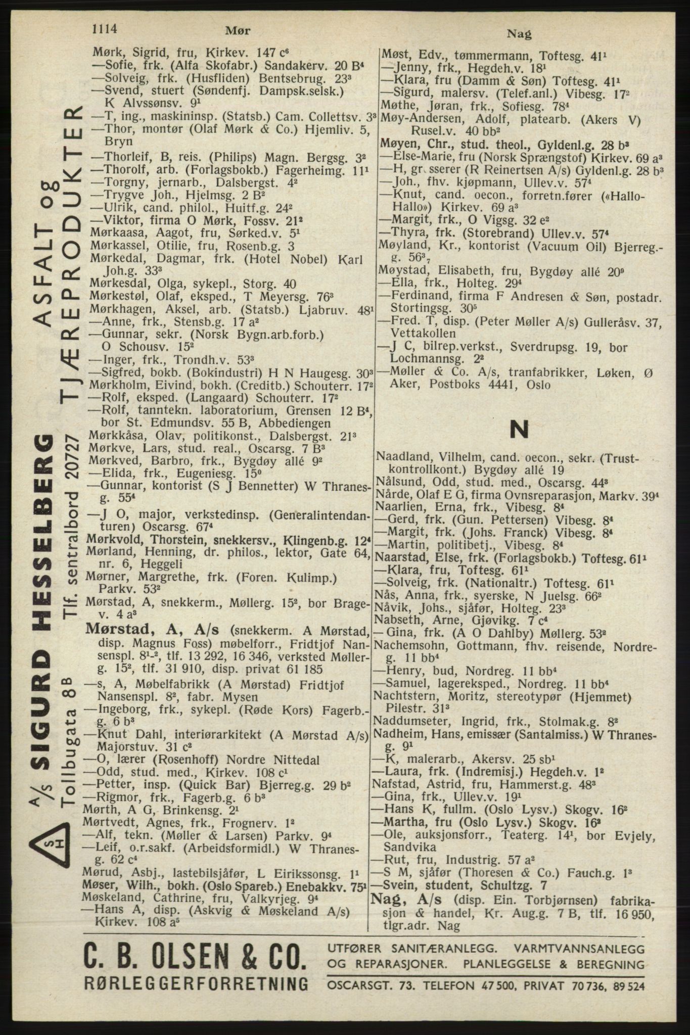 Kristiania/Oslo adressebok, PUBL/-, 1940, p. 1132