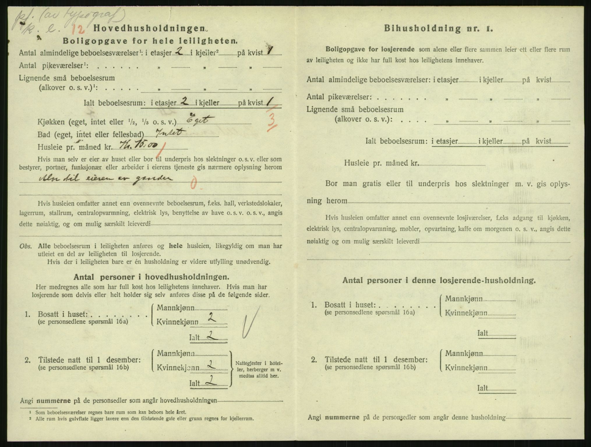 SAH, 1920 census for Lillehammer, 1920, p. 2929