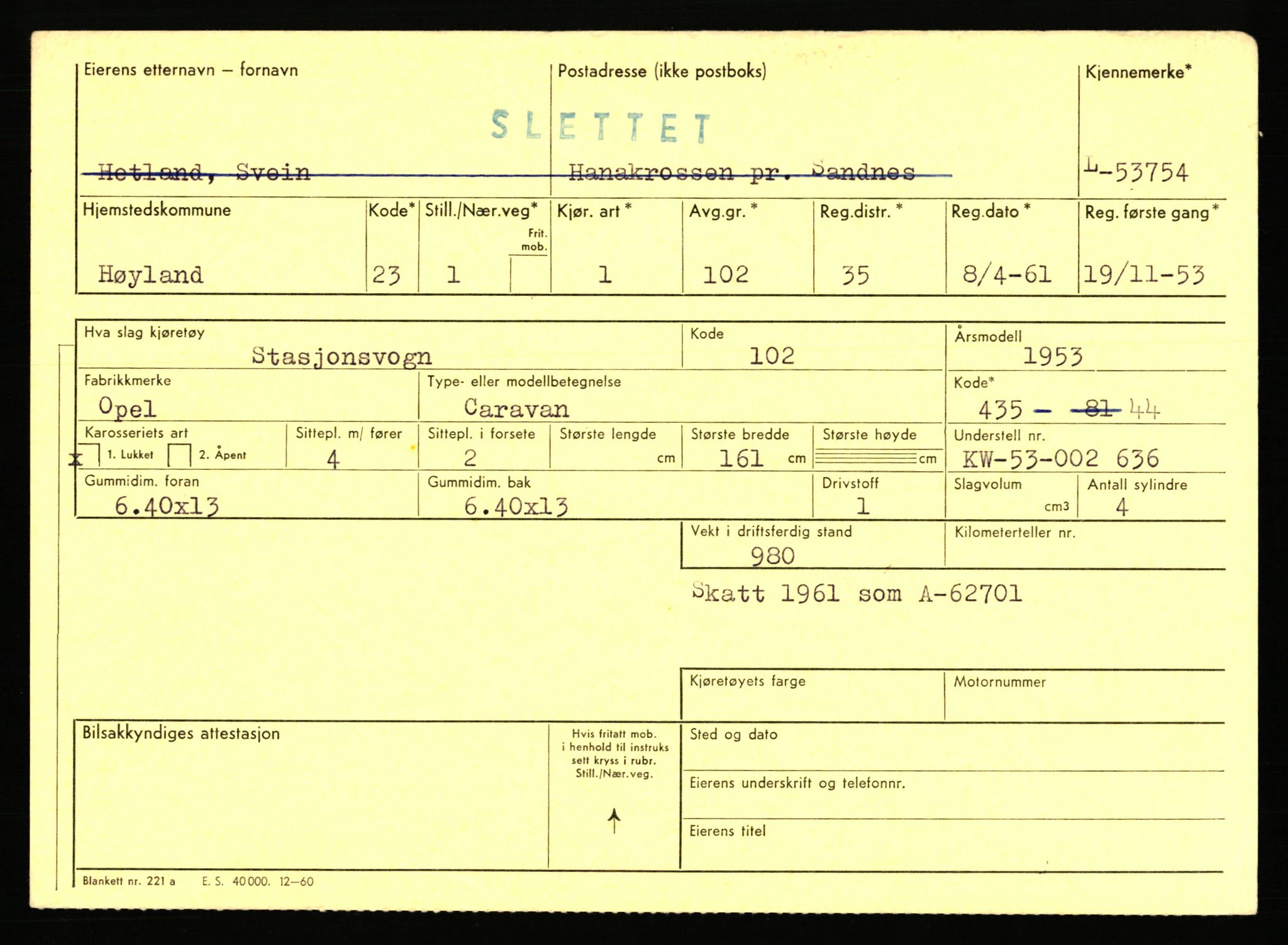 Stavanger trafikkstasjon, AV/SAST-A-101942/0/F/L0053: L-52900 - L-54199, 1930-1971, p. 2019